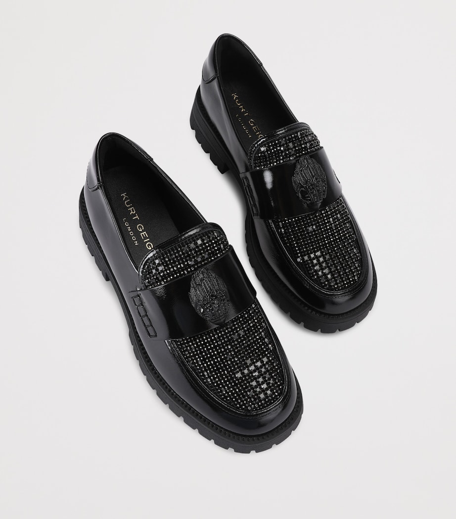 Kurt Geiger London Leather Embellished Eagle Loafers Black Image 4