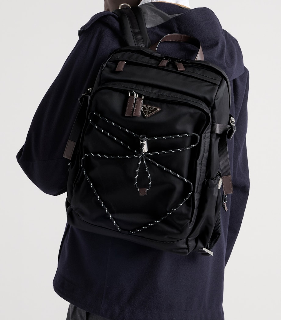 Prada Re-Nylon and Leather Drawstring Backpack Image 8