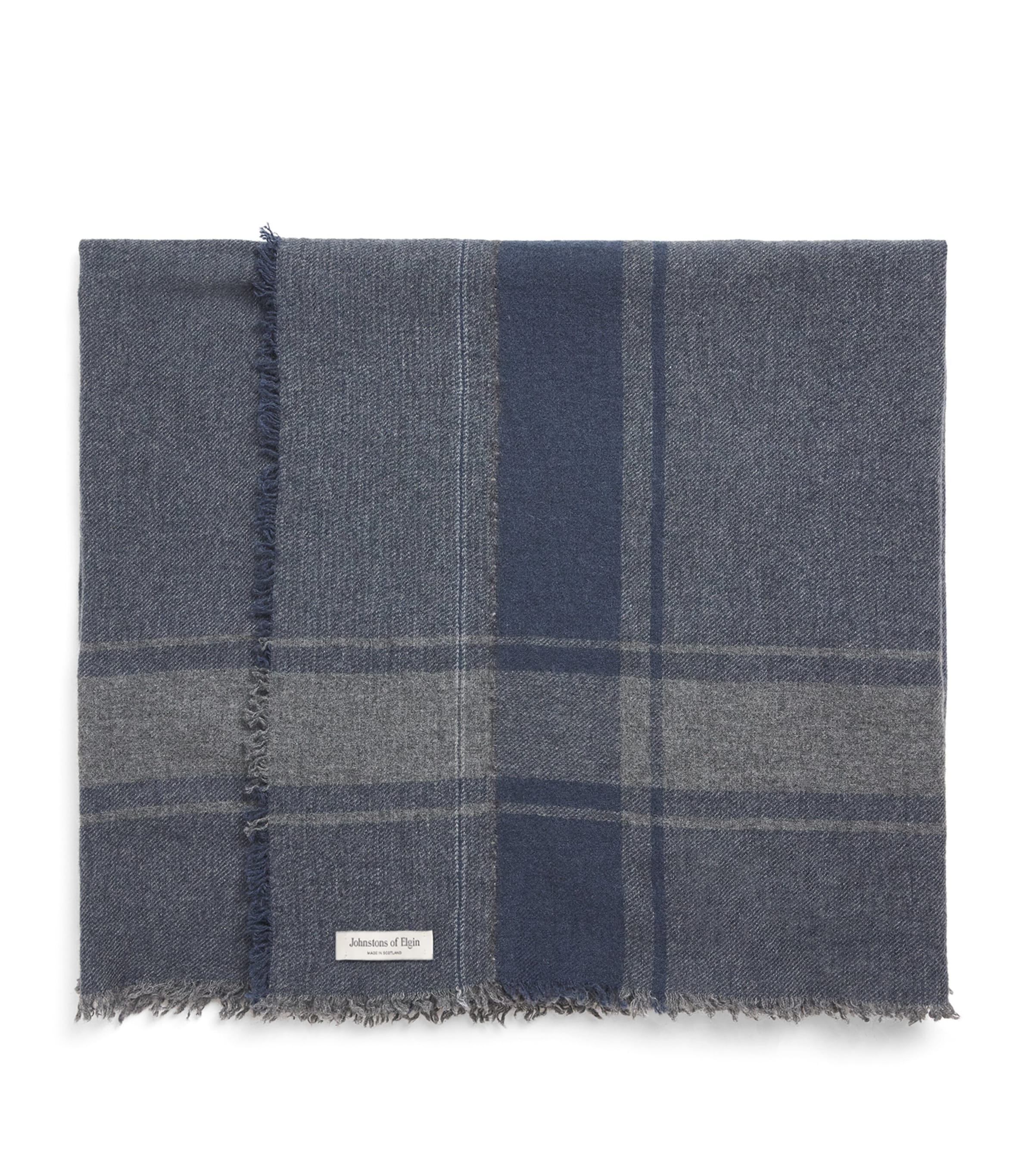 Johnstons Of Elgin Cashmere Tartan Scarf Ink Image 1
