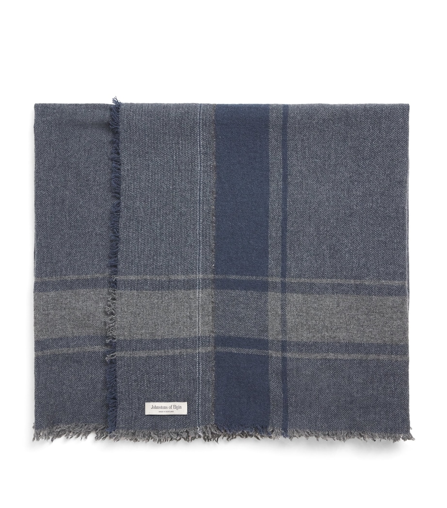 Johnstons Of Elgin Cashmere Tartan Scarf Ink Image 1