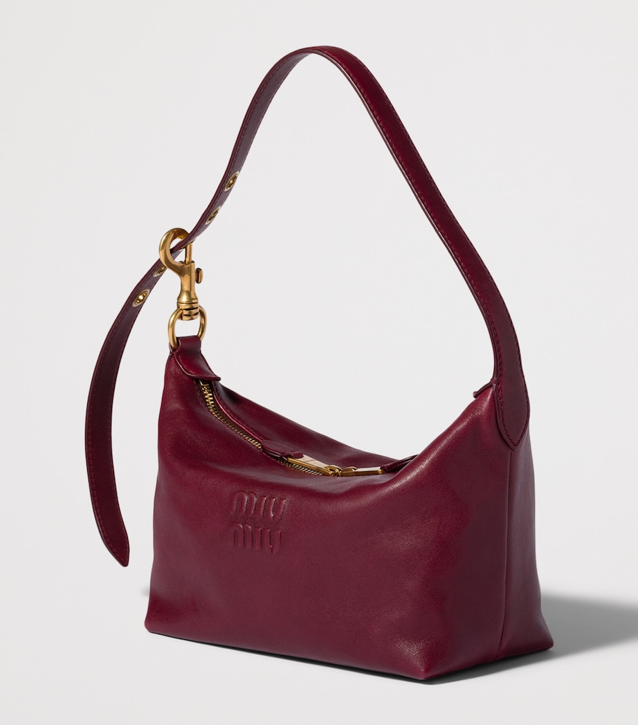 Miu Miu Small Nappa Leather Spirit Shoulder Bag Burgundy Image 2
