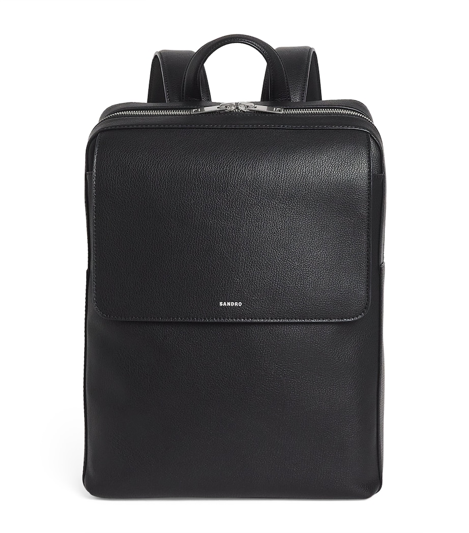 Leather Logo Backpack BLACK Image 1
