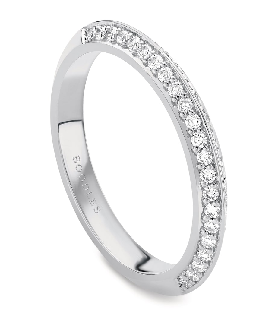 Platinum and Diamond Petal Wedding Ring PLATINUM Image 1