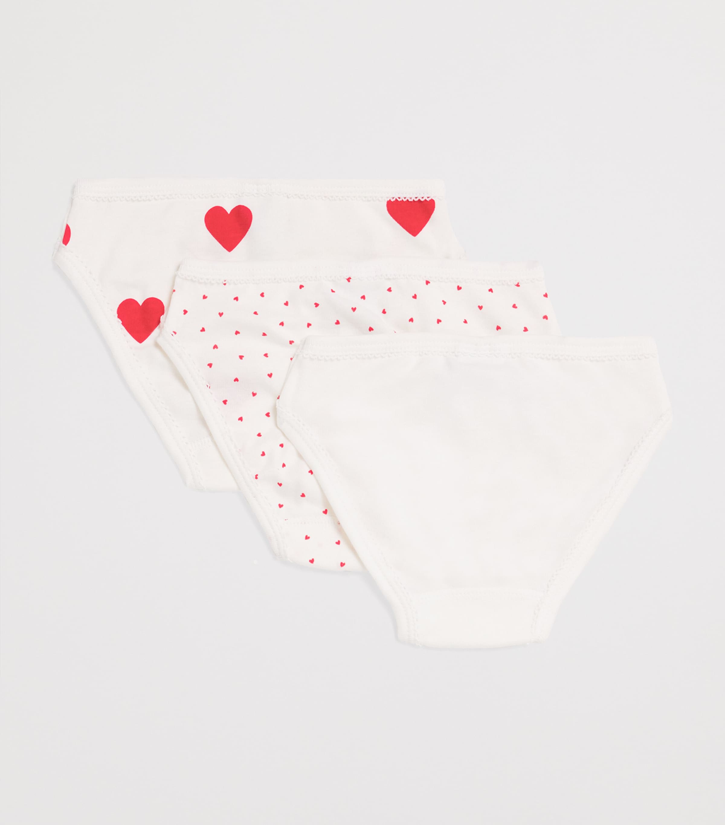 Set of 3 Cotton Heart Knickers (4-12 Years) 00 MULTI Image 2