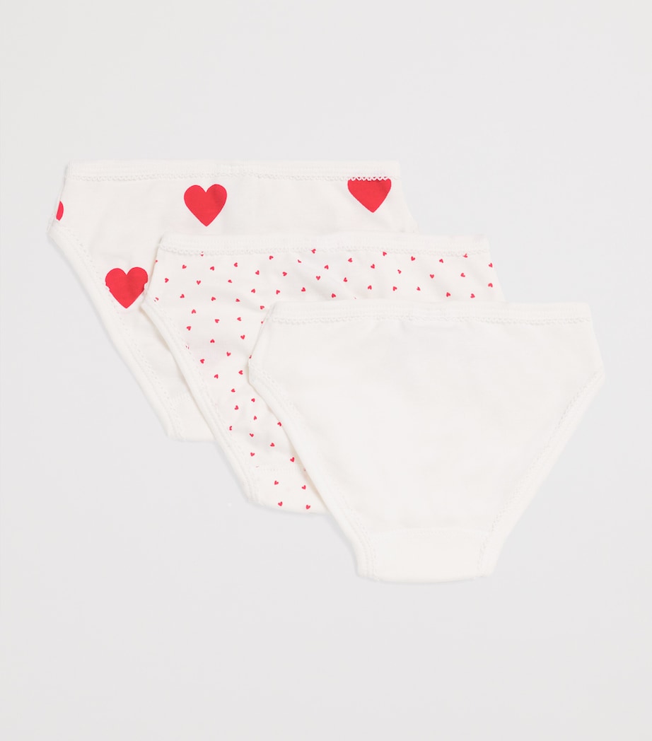 Set of 3 Cotton Heart Knickers (4-12 Years) 00 MULTI Image 2