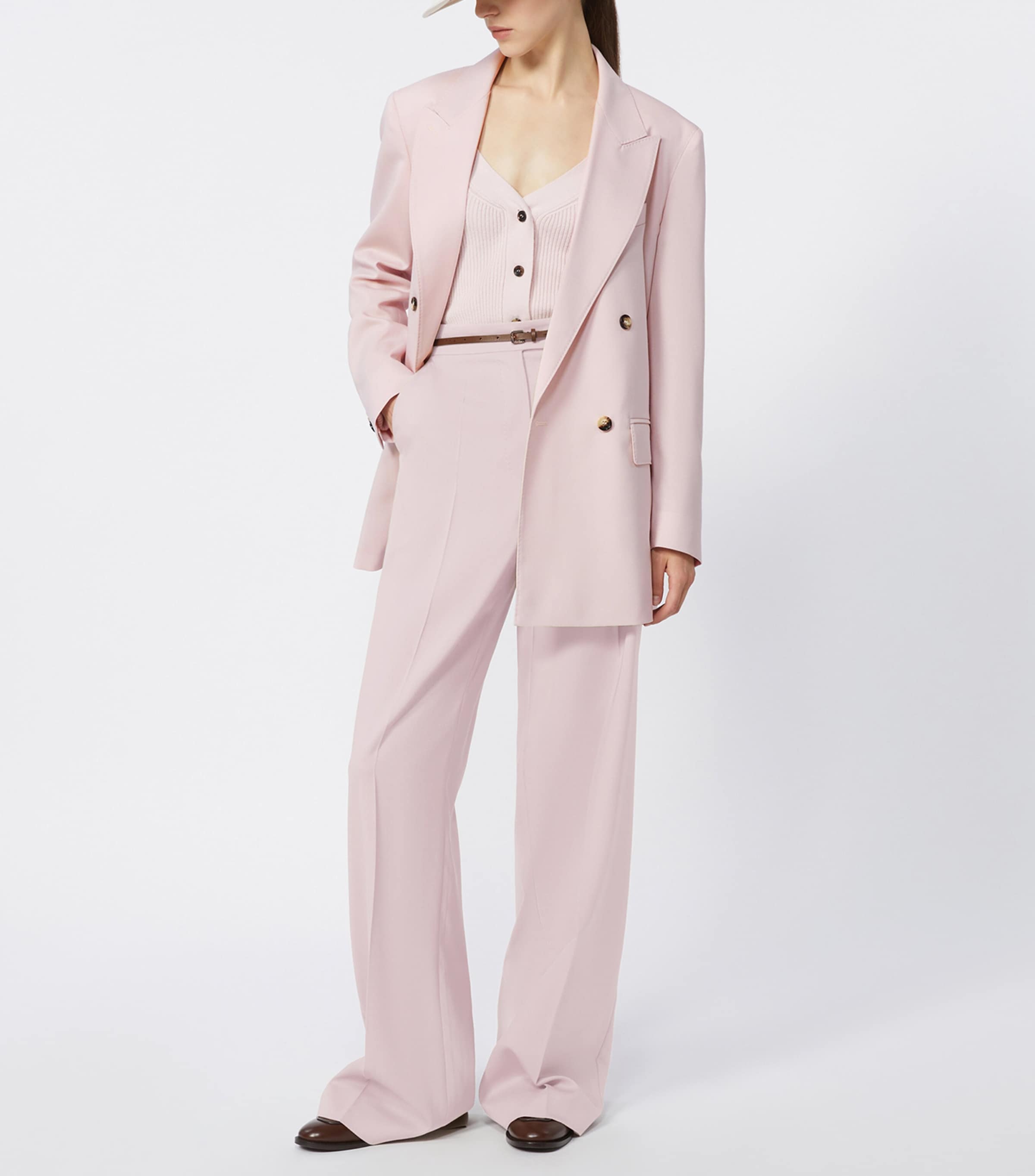 Wool-Silk Tailored Trousers BEIGE PINK Image 2
