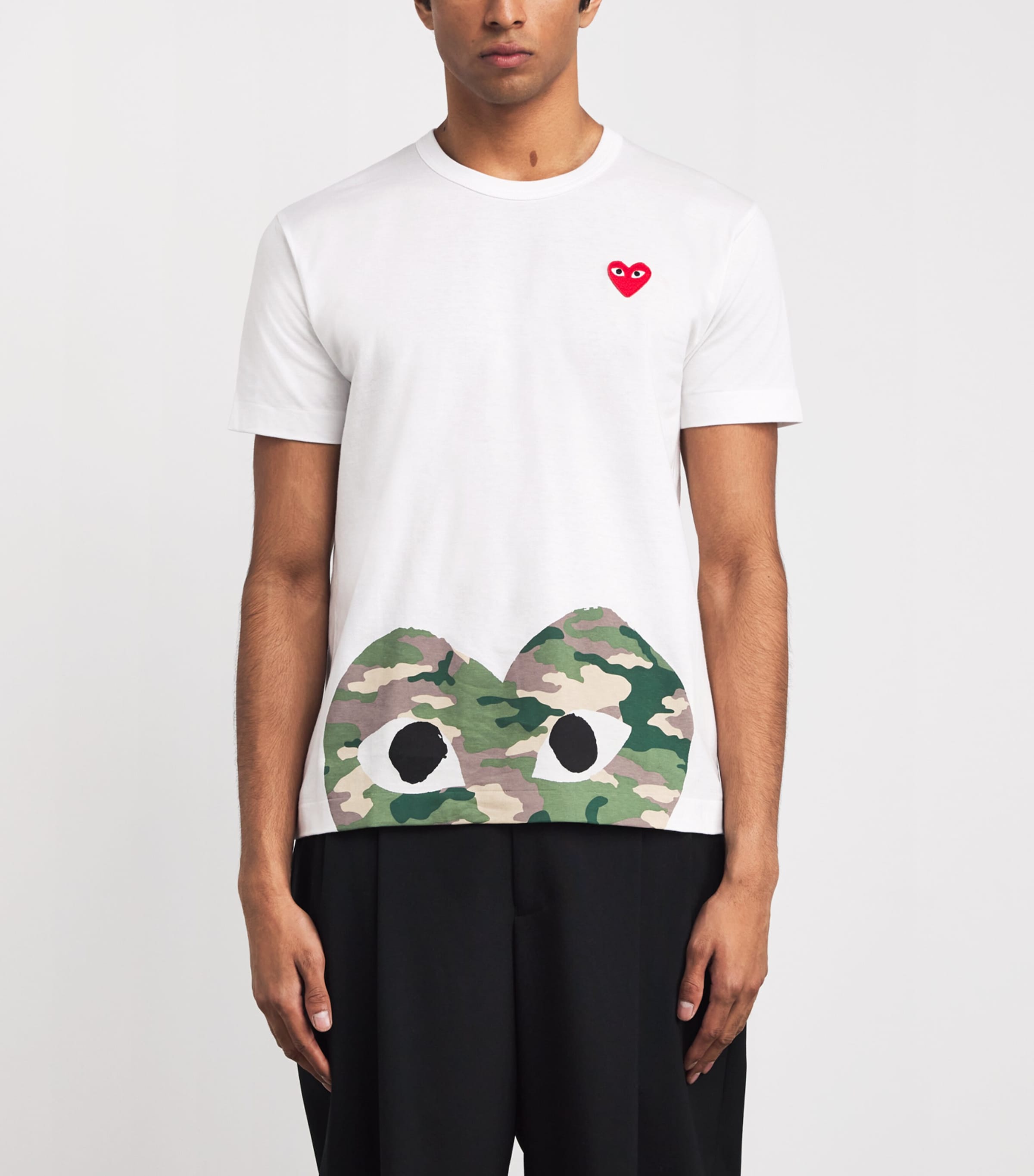 Camouflage Half Heart Logo T-Shirt 1 - WHITE Image 3