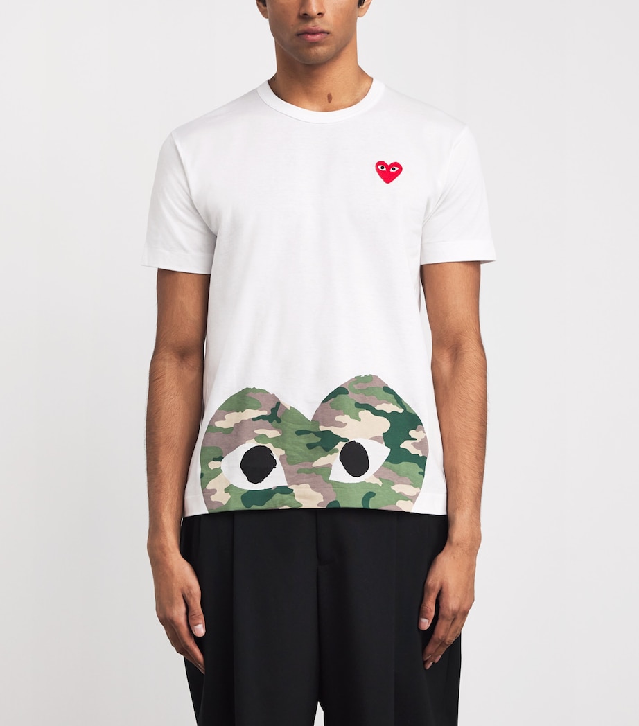 Camouflage Half Heart Logo T-Shirt 1 - WHITE Image 3