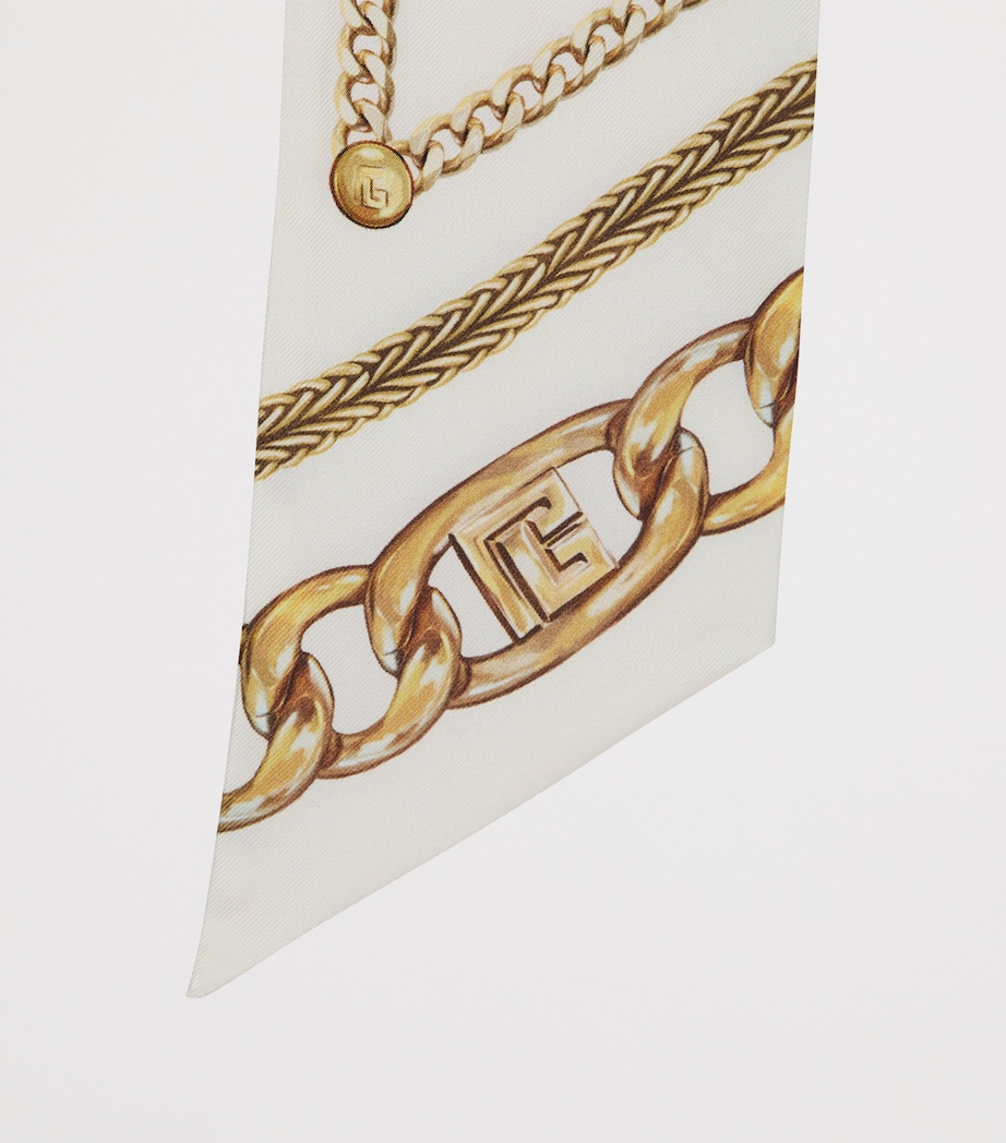 Silk Chain Print Scarf GAD BLANC/OR Image 3