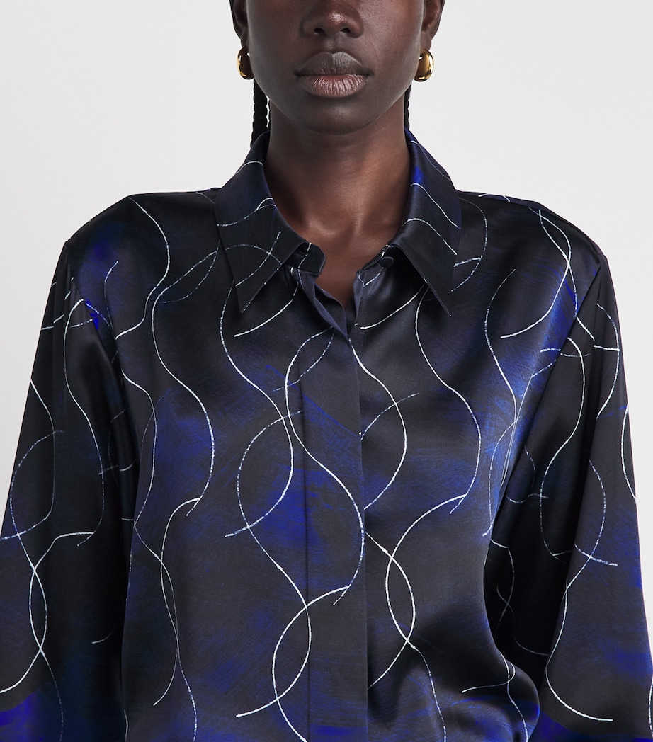 Roksanda Womens Silk Printed Leonara Blouse Saphire/ochre Image 3