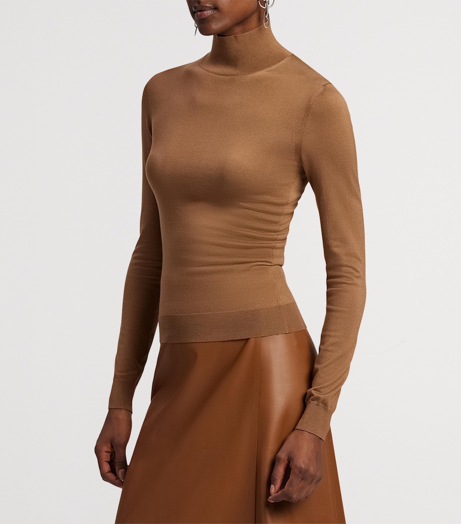 Silk-Blend Rollneck Sweater LIGHT TOFFEE Image 6