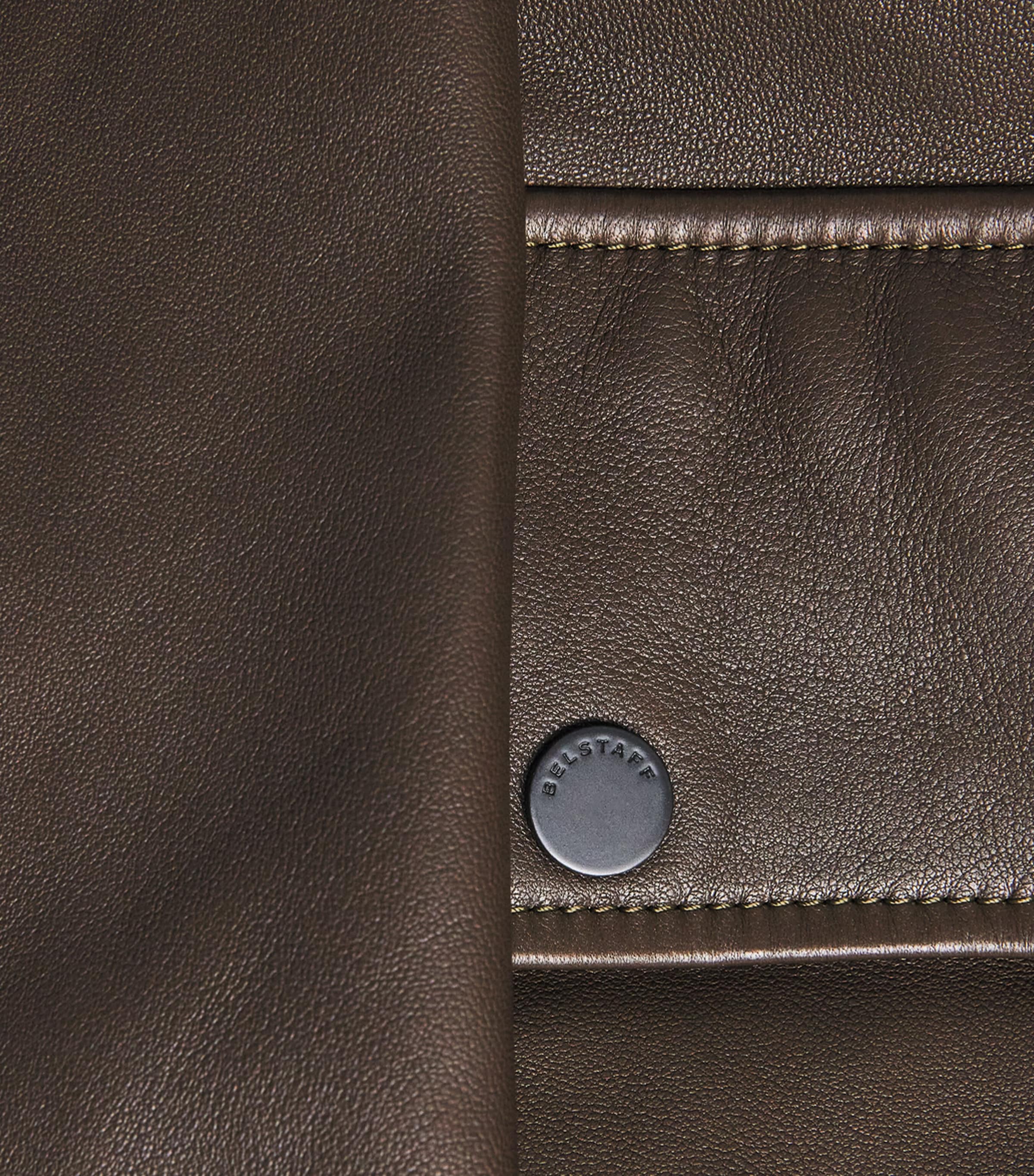 Belstaff Mens Leather Pilot Jacket Faded Olivefdoli Image 6
