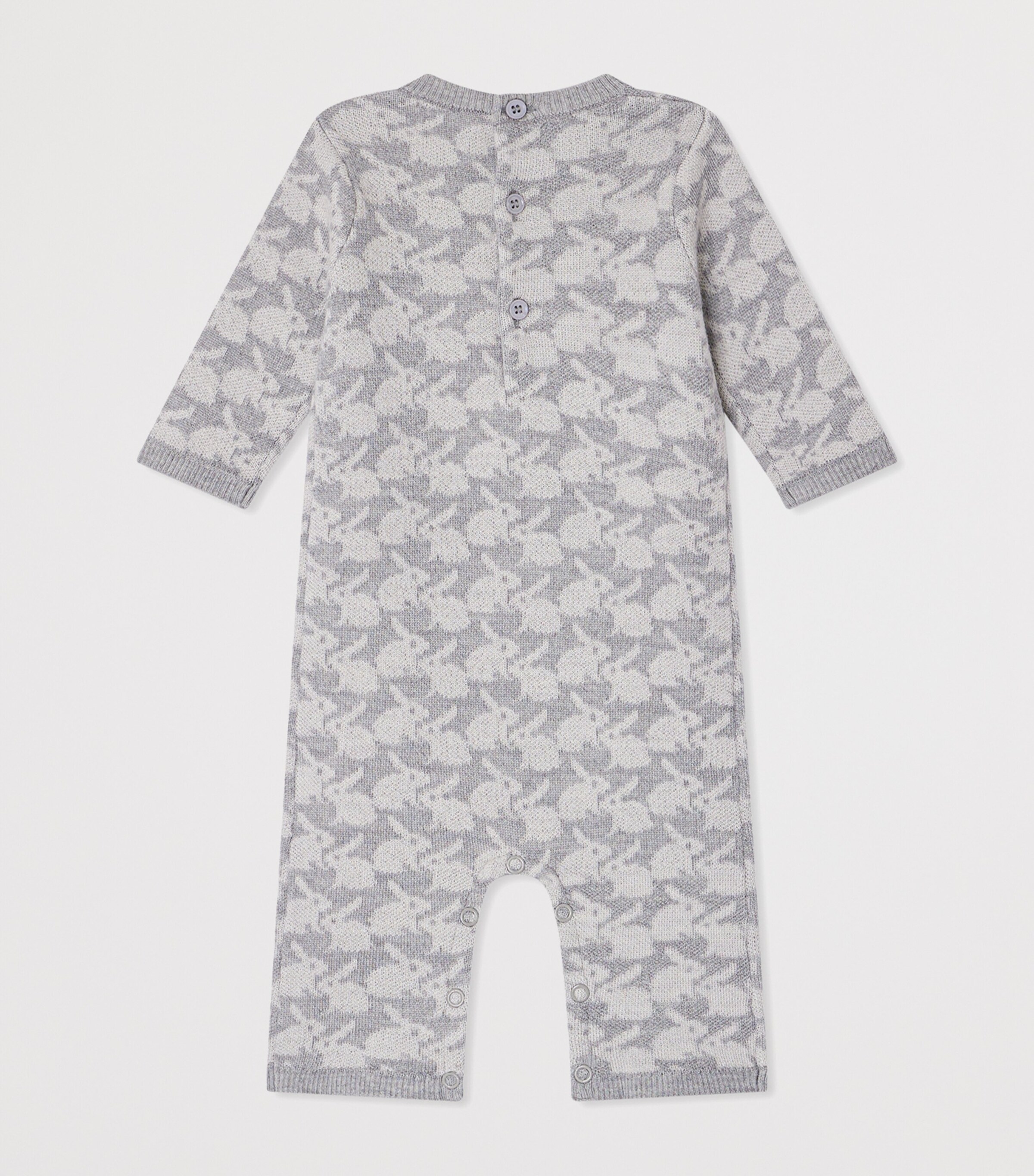 Wool Bunny Print Jumpsuit (1-18 Months) GRIS CLAIR Image 2