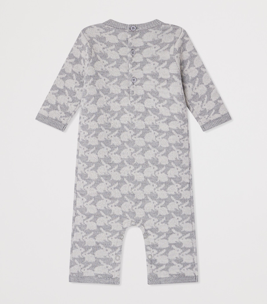 Wool Bunny Print Jumpsuit (1-18 Months) GRIS CLAIR Image 2
