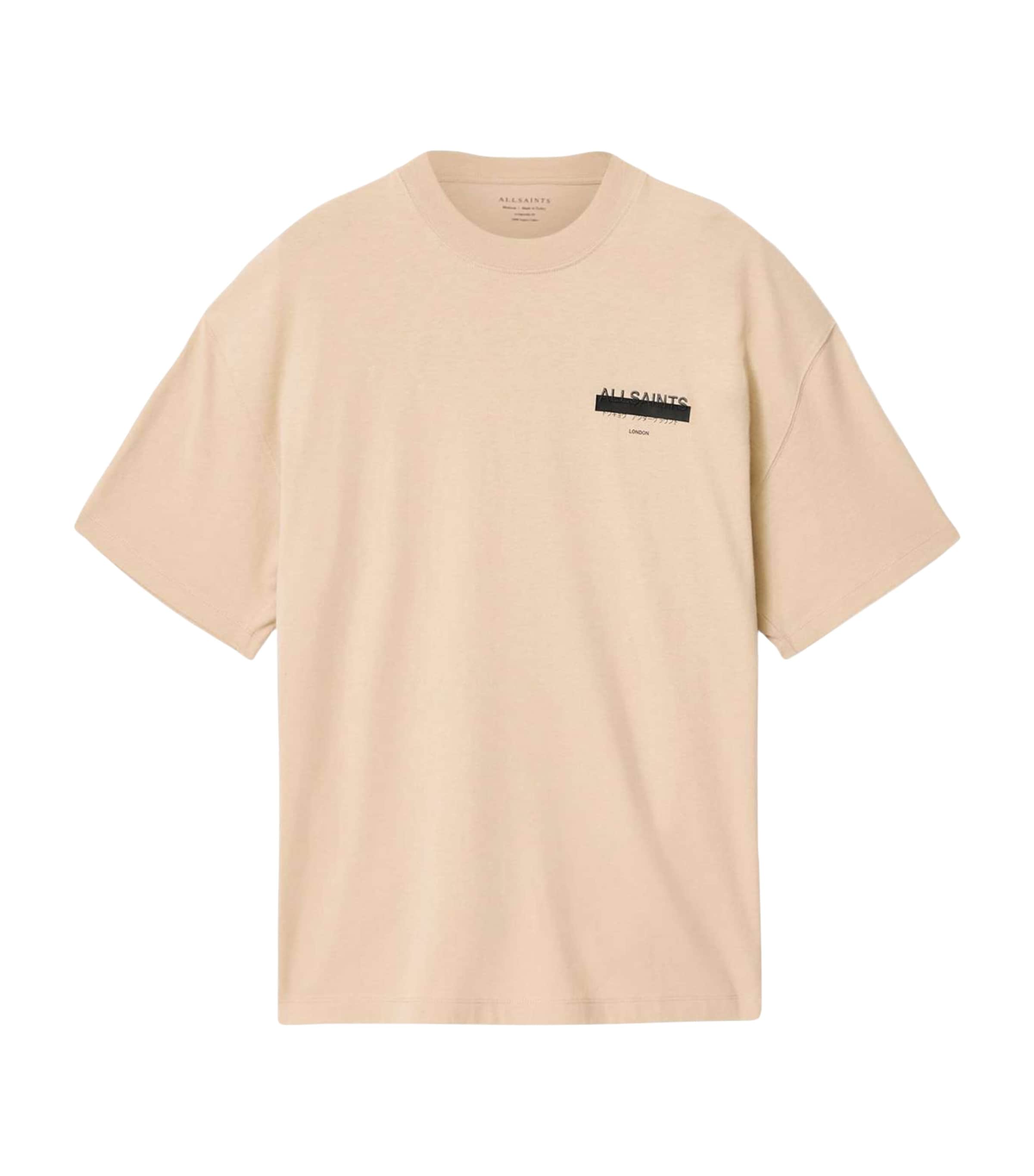 AllSaints Mens Organic Cotton Redact T-Shirt Sunset Brown Image 1