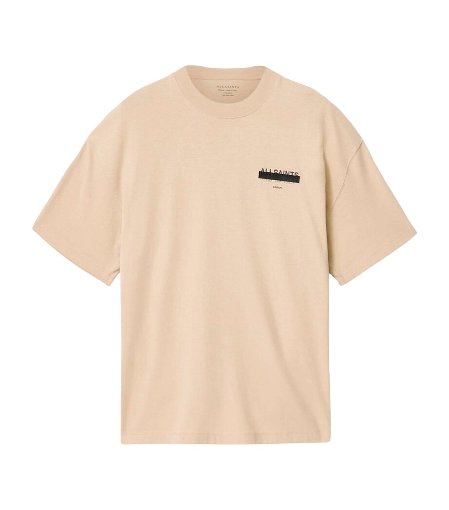 AllSaints Mens Organic Cotton Redact T-Shirt Sunset Brown Image 1