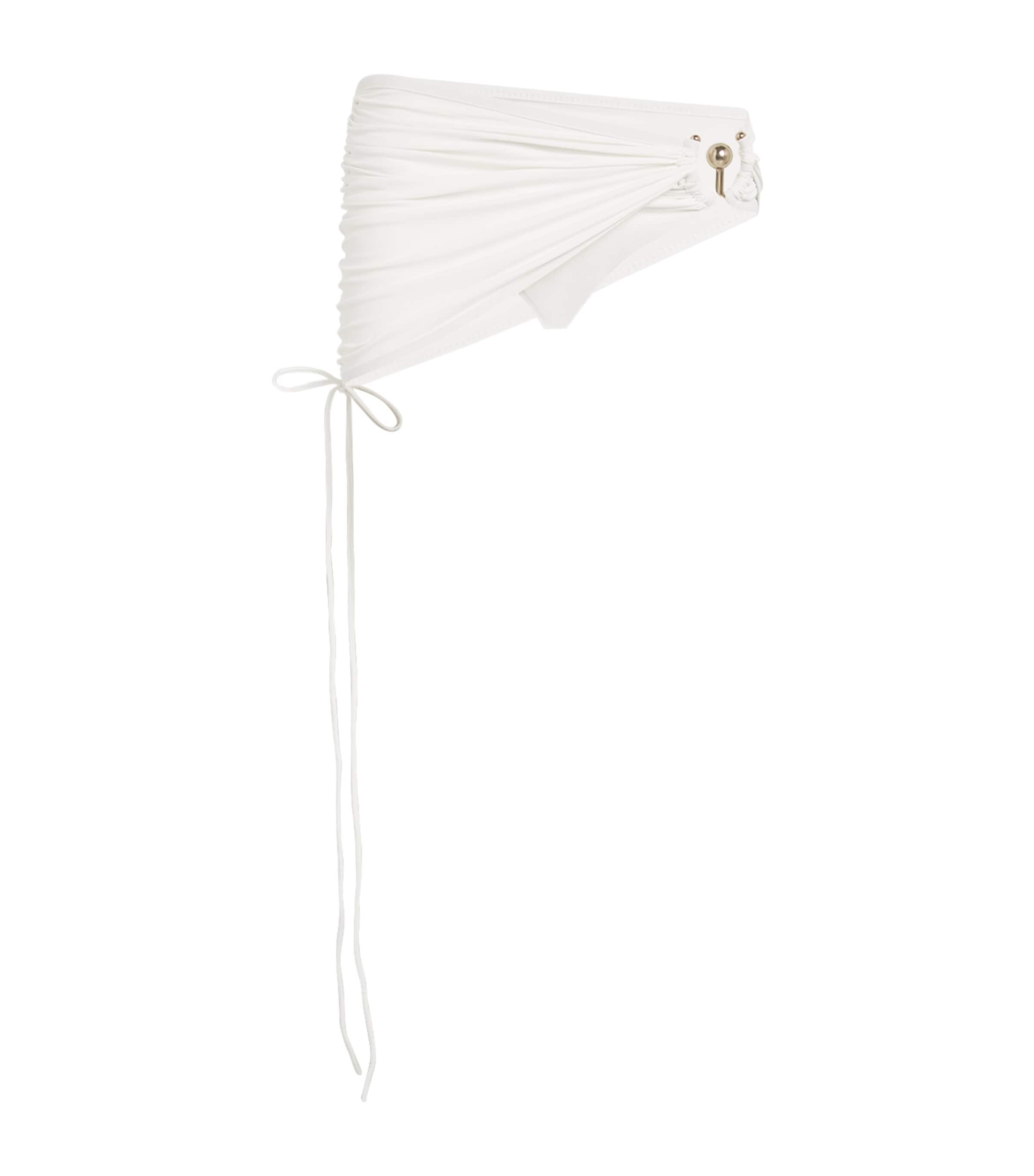 Christopher Esber Ruched Orbit Bikini Skirt In White