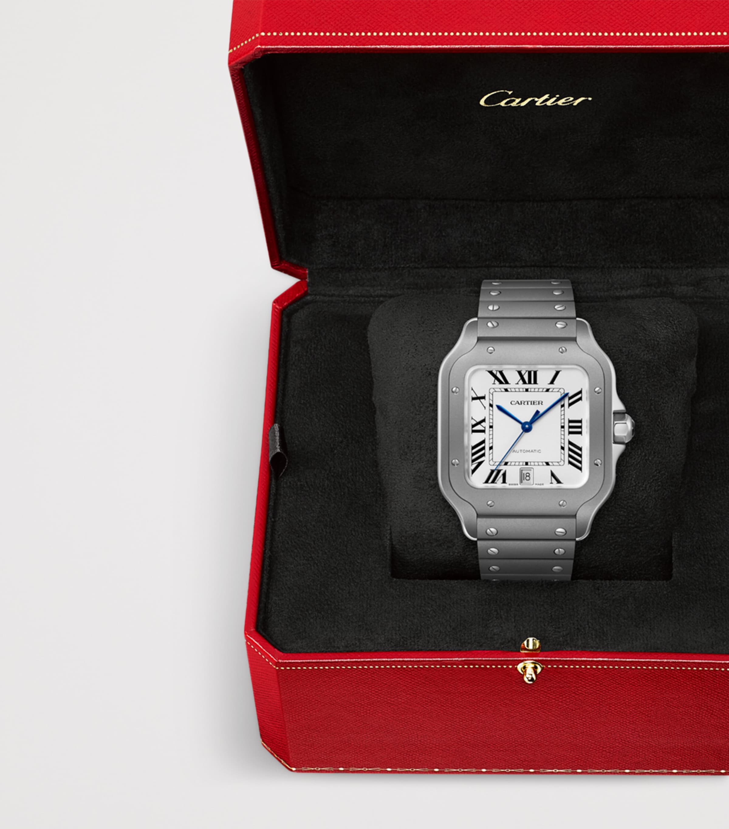 Large Titanium Santos de Cartier Watch 40mm GREY Image 4