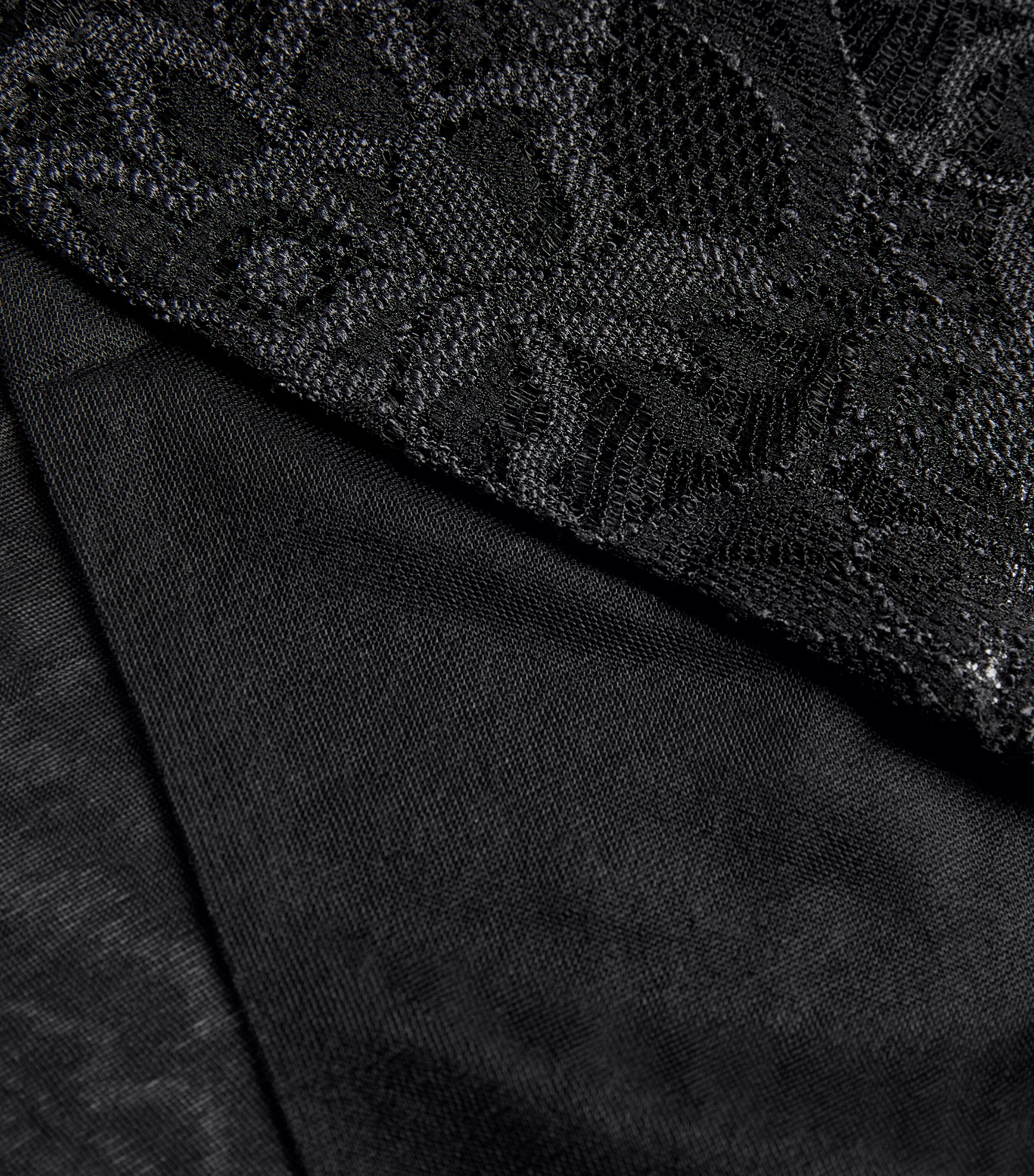 Lace-Trim Seidenglatt 15 Stay-Ups 3009 BLACK Image 3