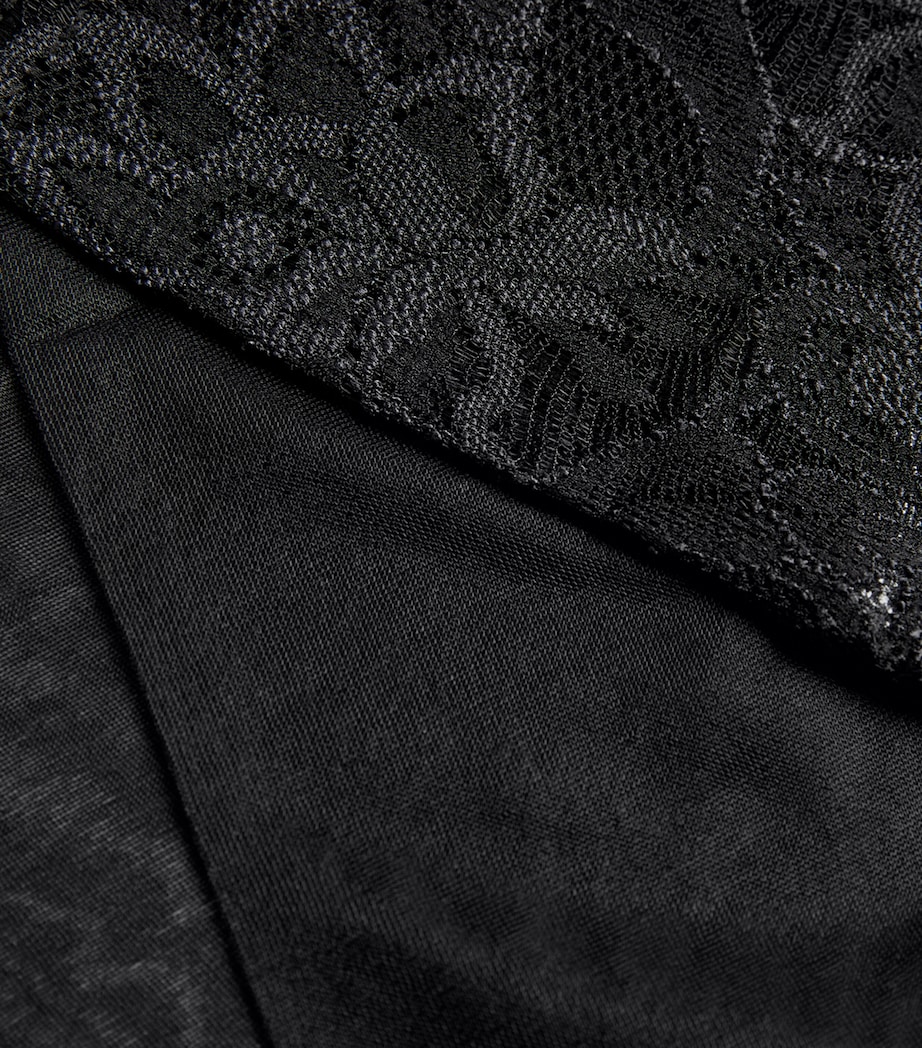 Lace-Trim Seidenglatt 15 Stay-Ups 3009 BLACK Image 3