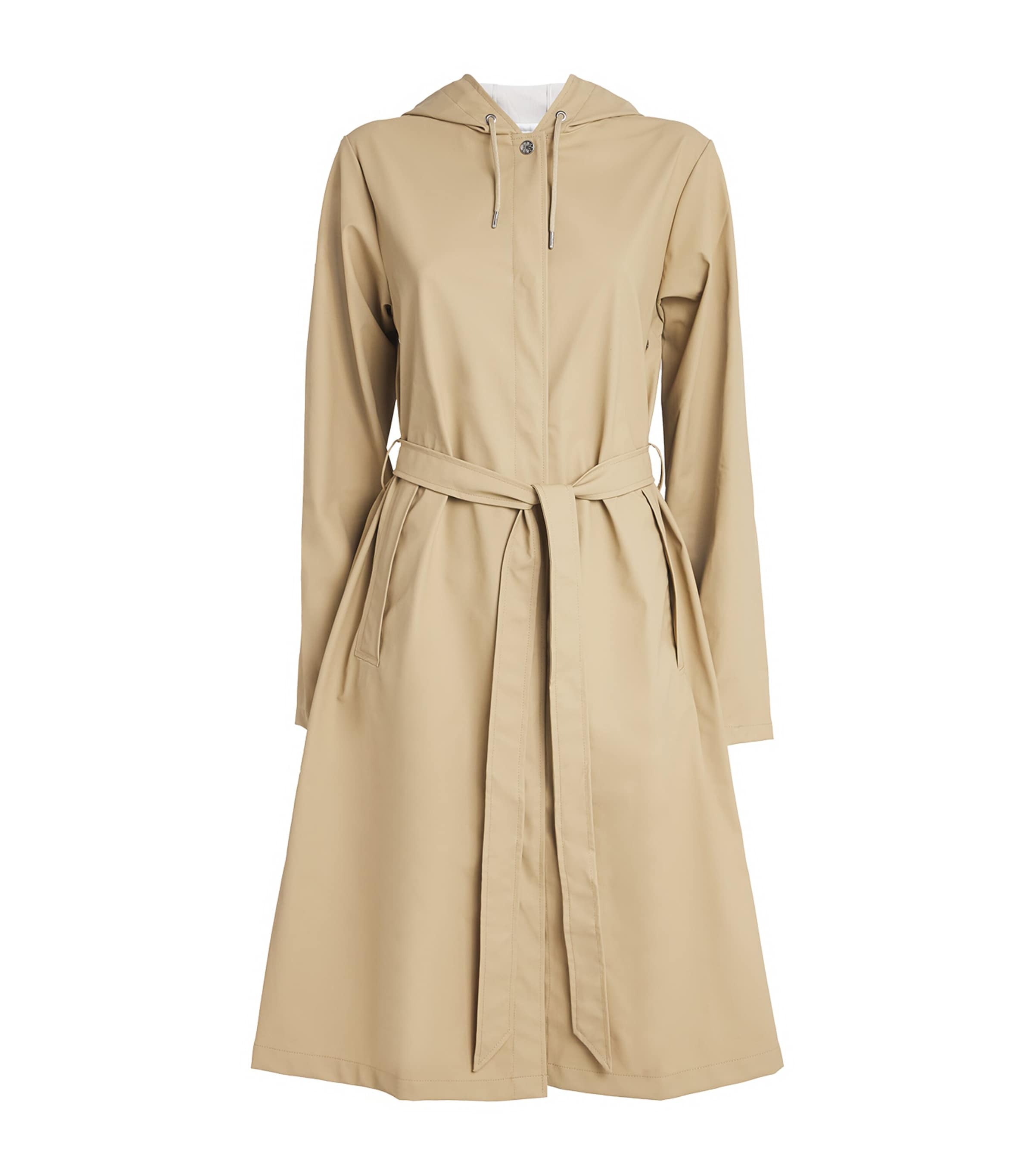 Shop Rains Waterproof A-line Rain Coat In Beige