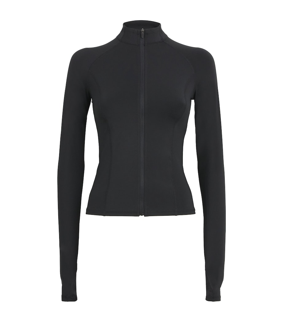 Long-Sleeve Zip-Up Ultimate Top BLACK Image 1