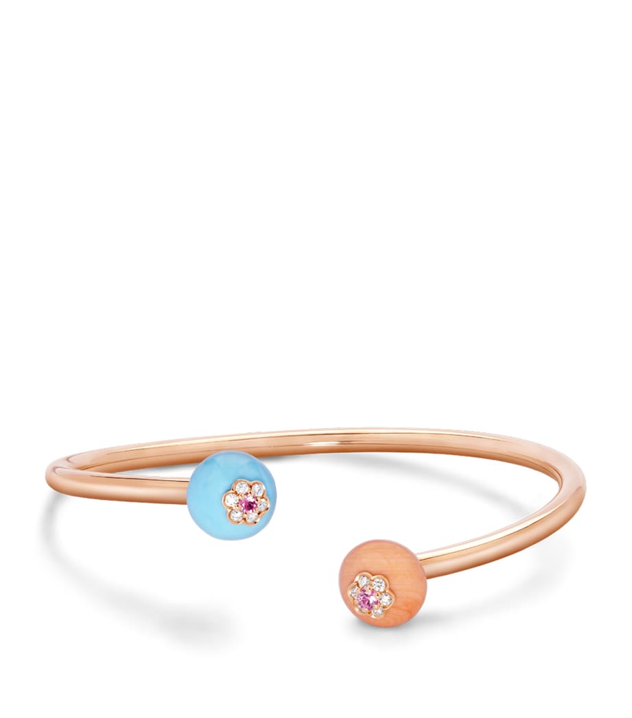Rose Gold, Diamond and Sapphire Berry Bangle MULTI Image 1