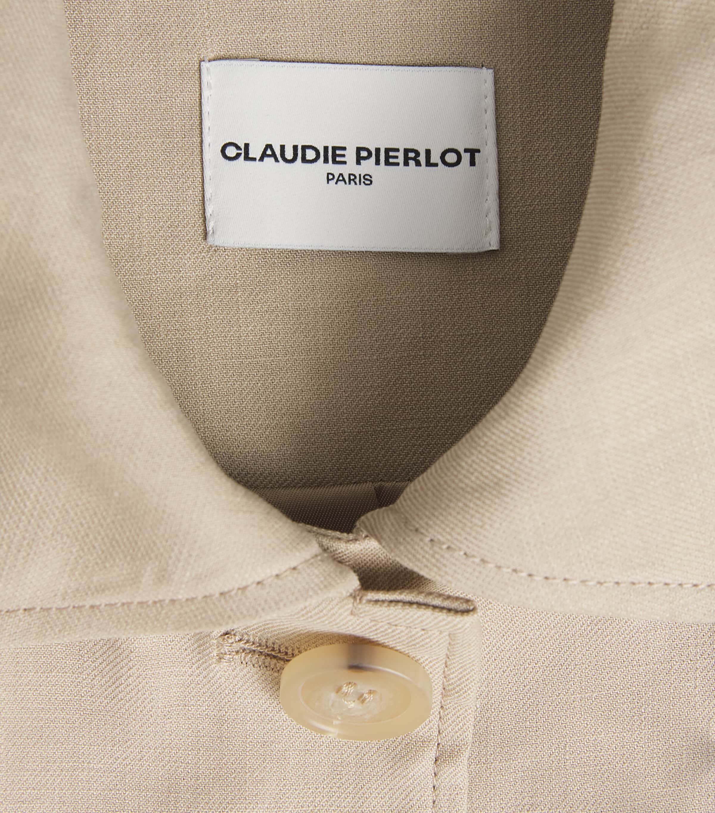 Claudie Pierlot Womens Linen-Blend Sleeveless Jacket Sand Image 6