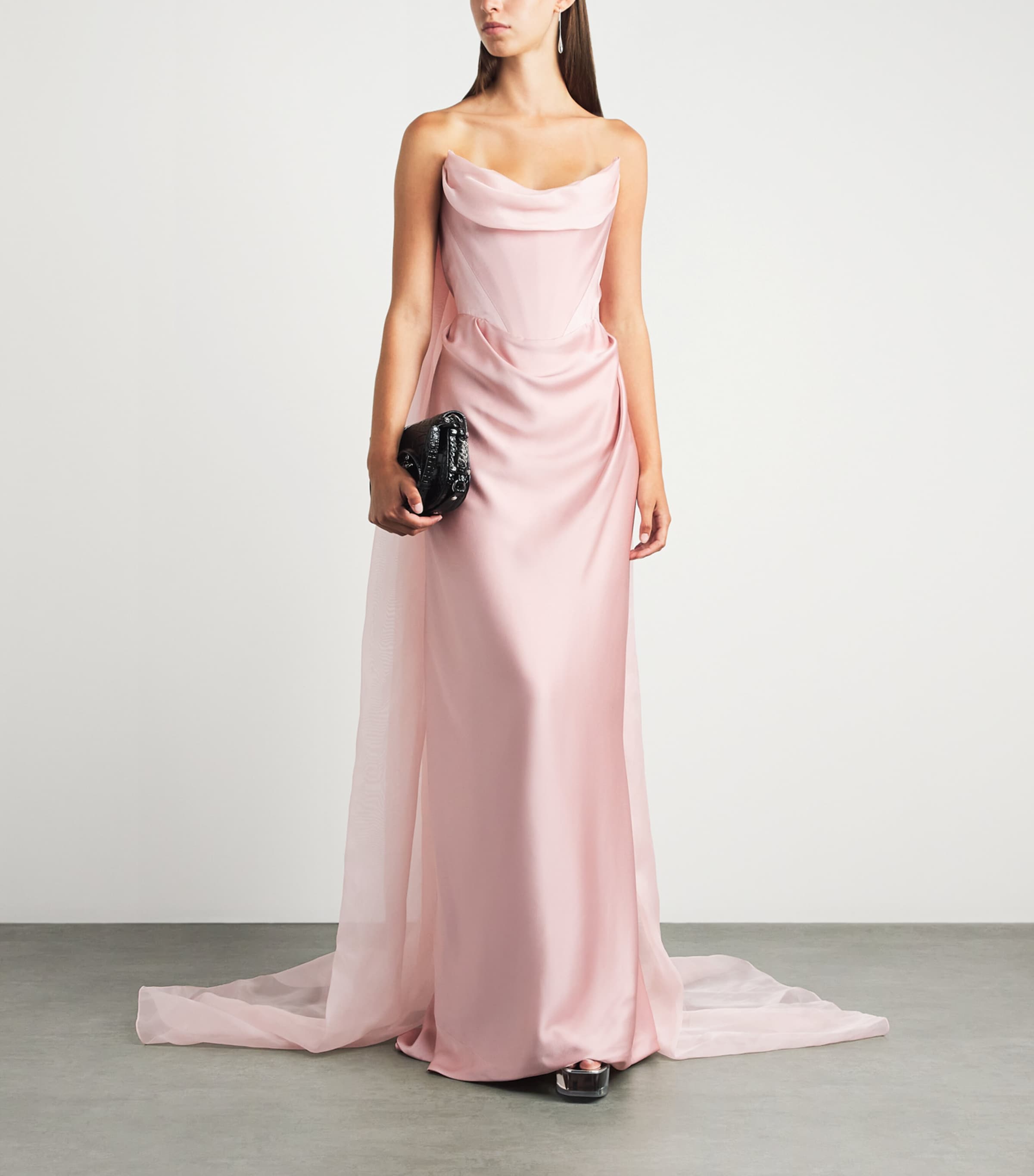 Vivienne Westwood Womens Galaxy Cape Gown Pale Pink Image 2