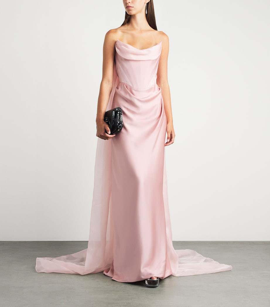Vivienne Westwood Womens Galaxy Cape Gown Pale Pink Image 2
