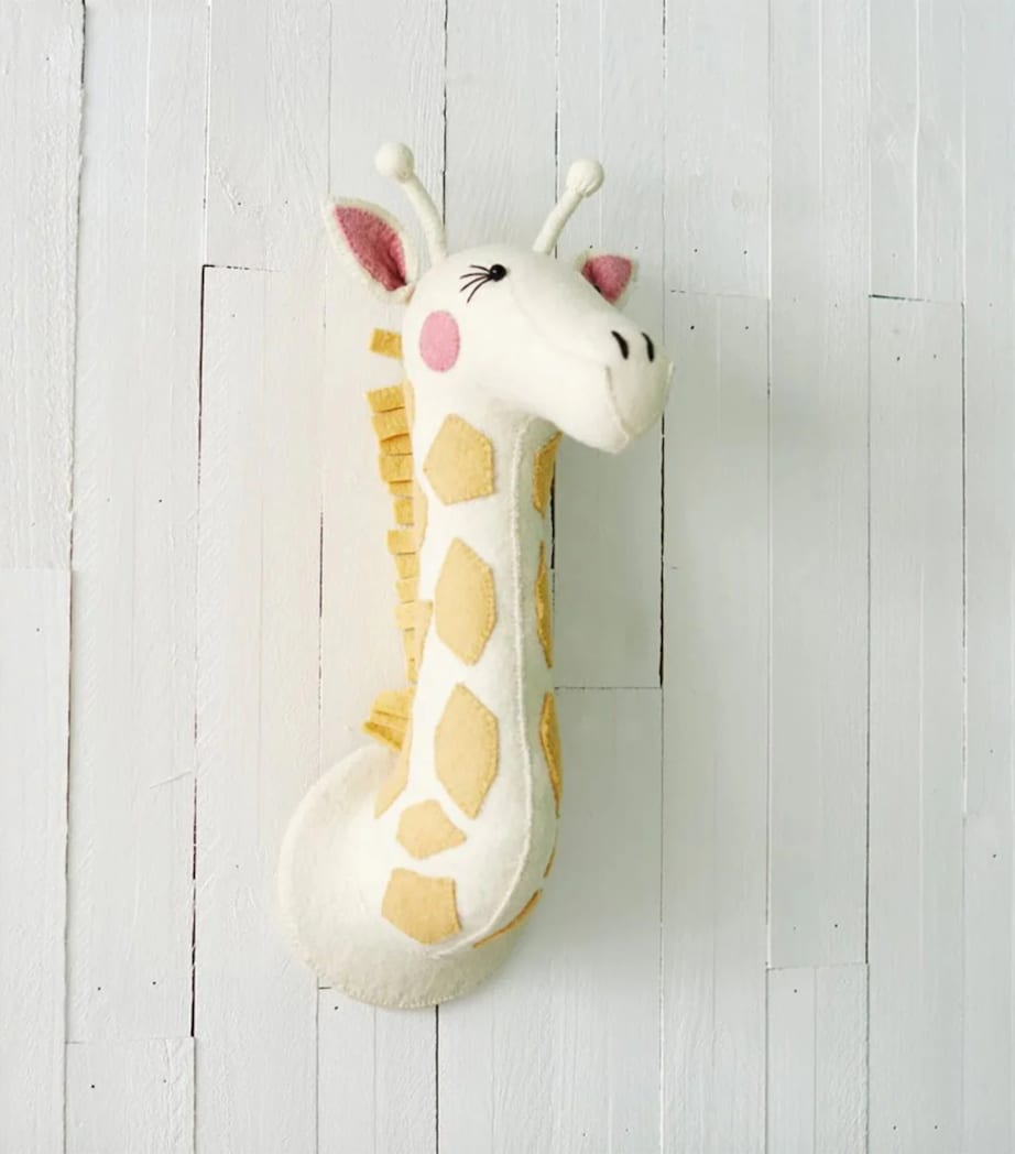 Large Noah's Ark Giraffe Head Decoration (65cm) WHITE Image 2