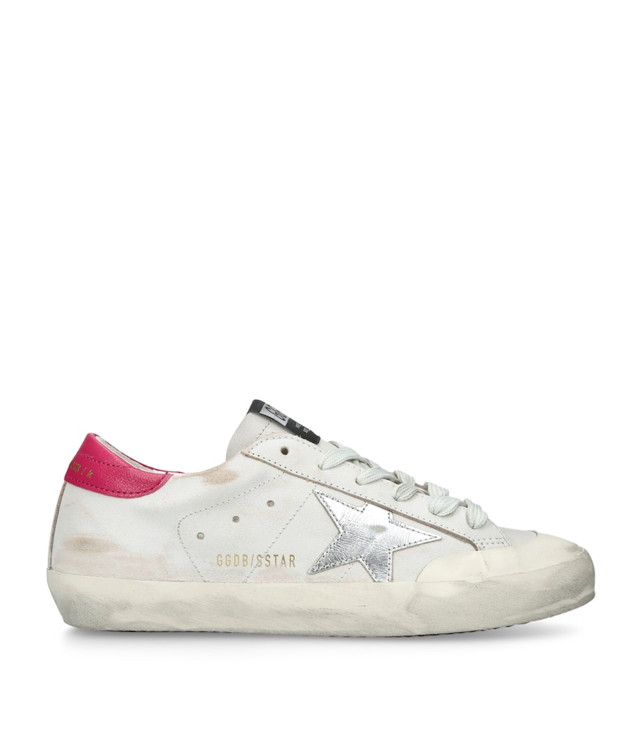 Golden Goose Womens Leather Super-Star Sneakers White/comb Image 1