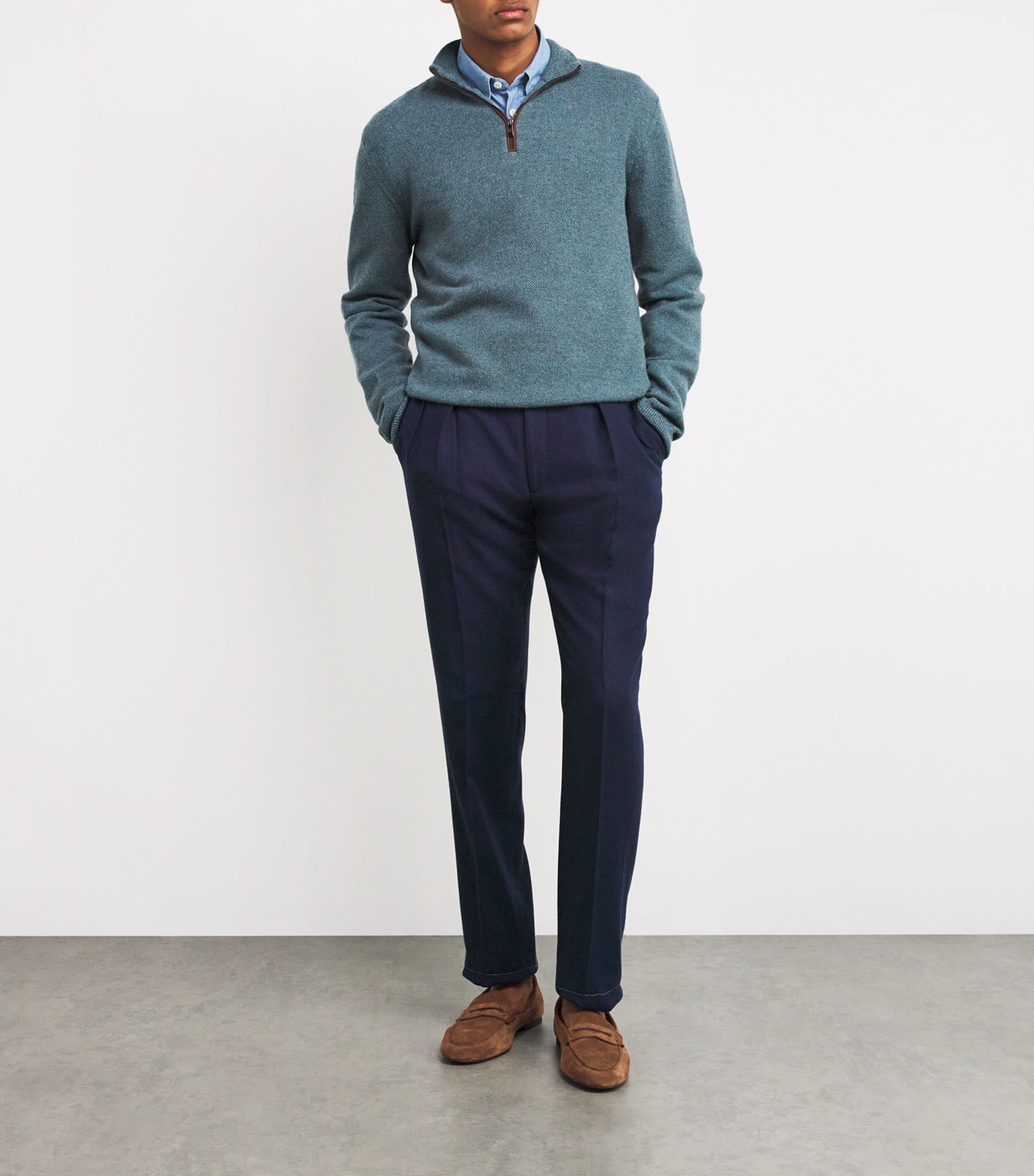 Cashmere Half-Zip Sweater BLUE MULTI Image 2