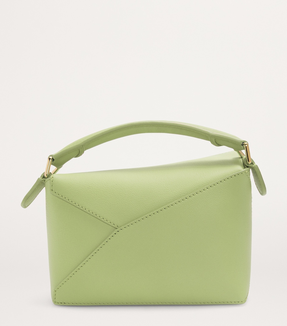 LOEWE Mini Leather Puzzle Edge Top-Handle Bag Light Pear Image 4