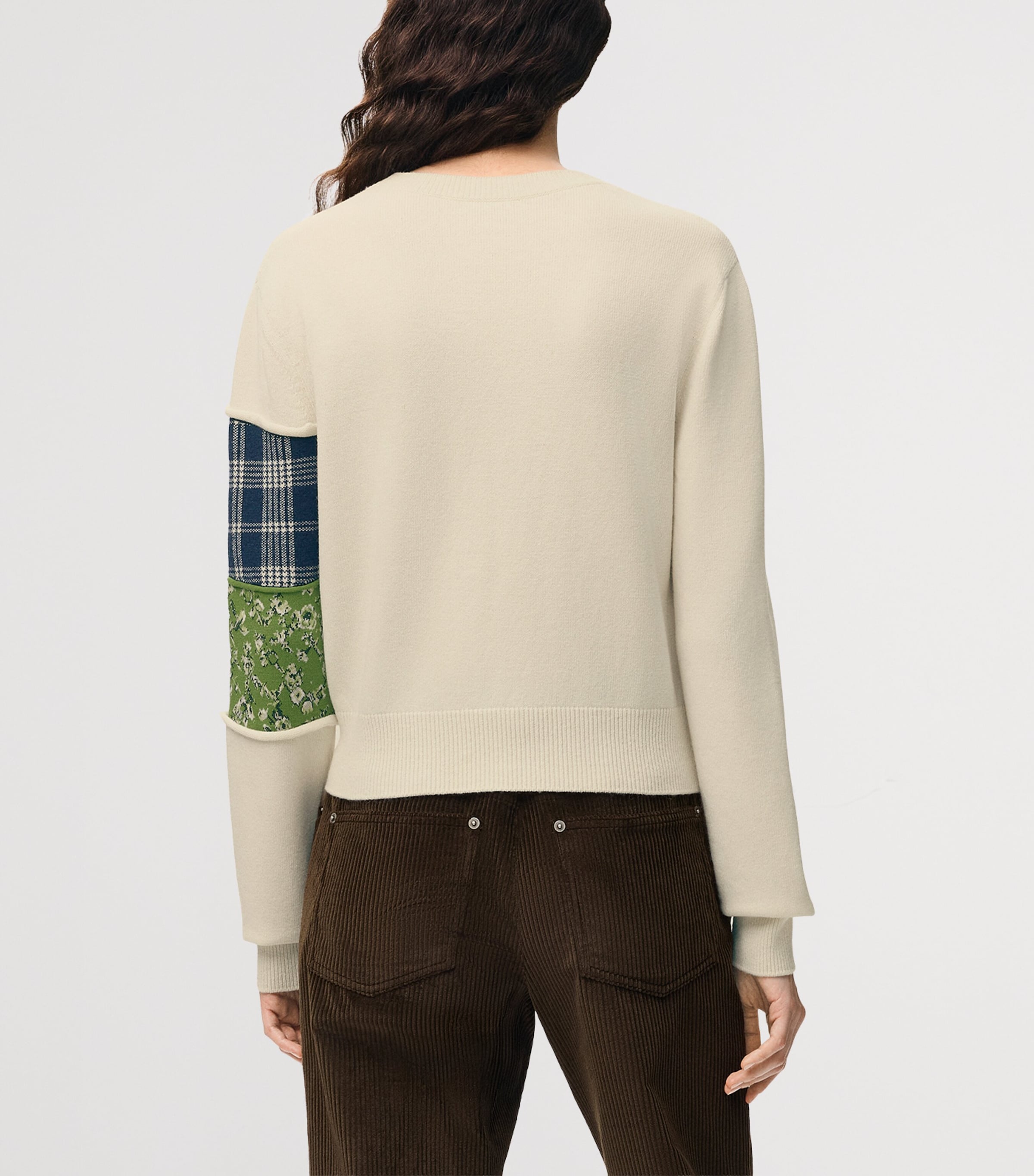 LOEWE Womens x Cosima Von Bonin Wool-Blend Patchwork Sweater White/multicolor Image 4