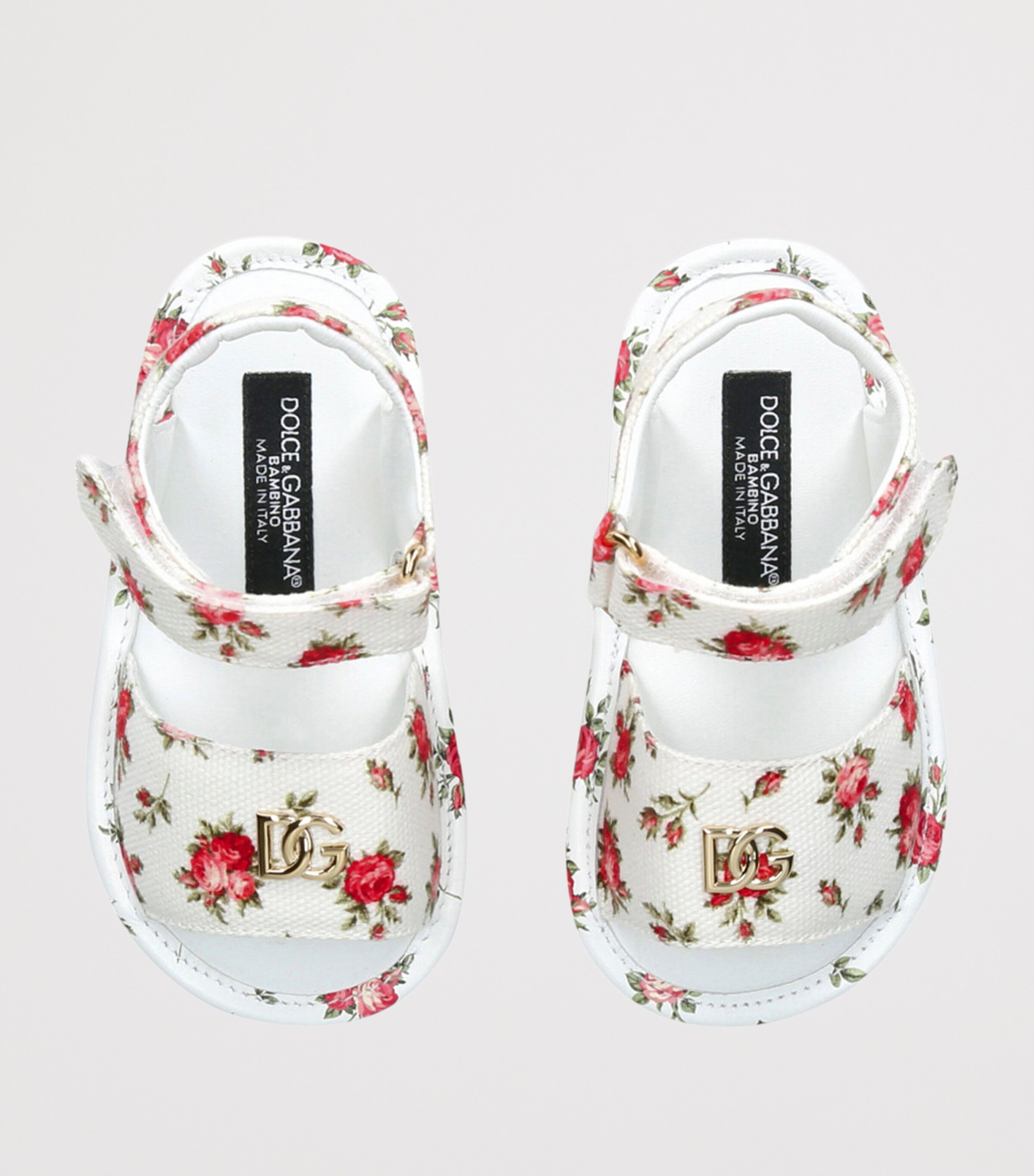 Dolce&Gabbana Kids Leather Rose Sandals White/comb Image 4