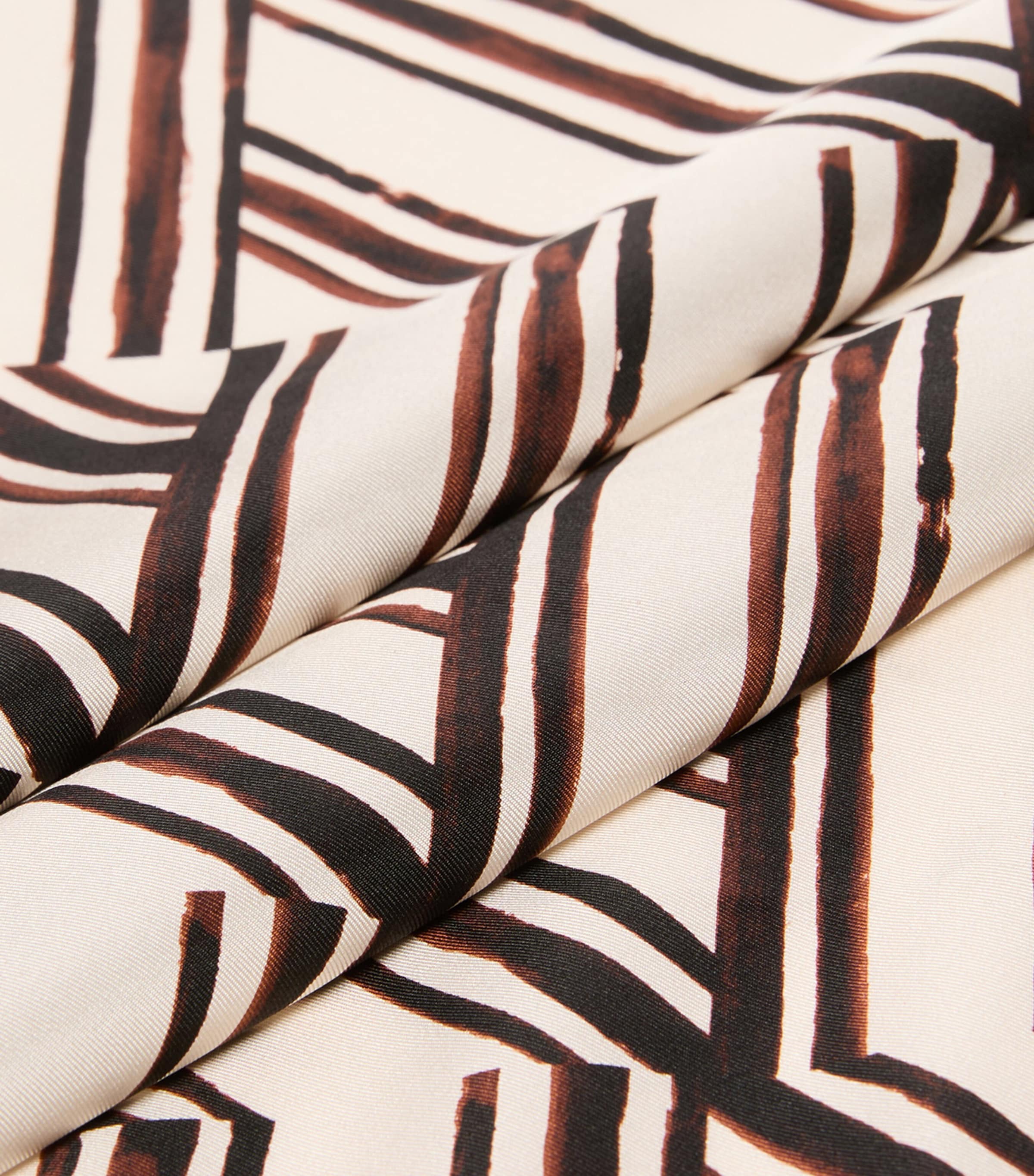 Weekend Max Mara Silk Printed Square Scarf Chocolate Image 4