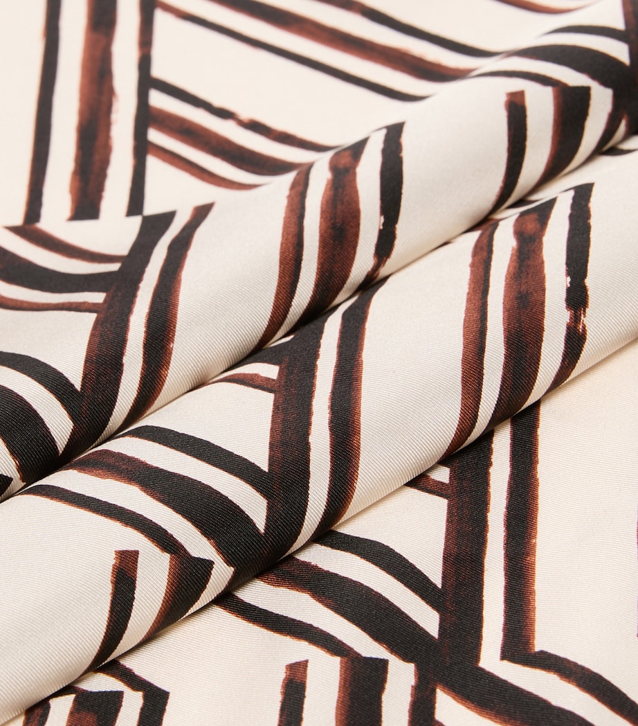 Weekend Max Mara Silk Printed Square Scarf Chocolate Image 4