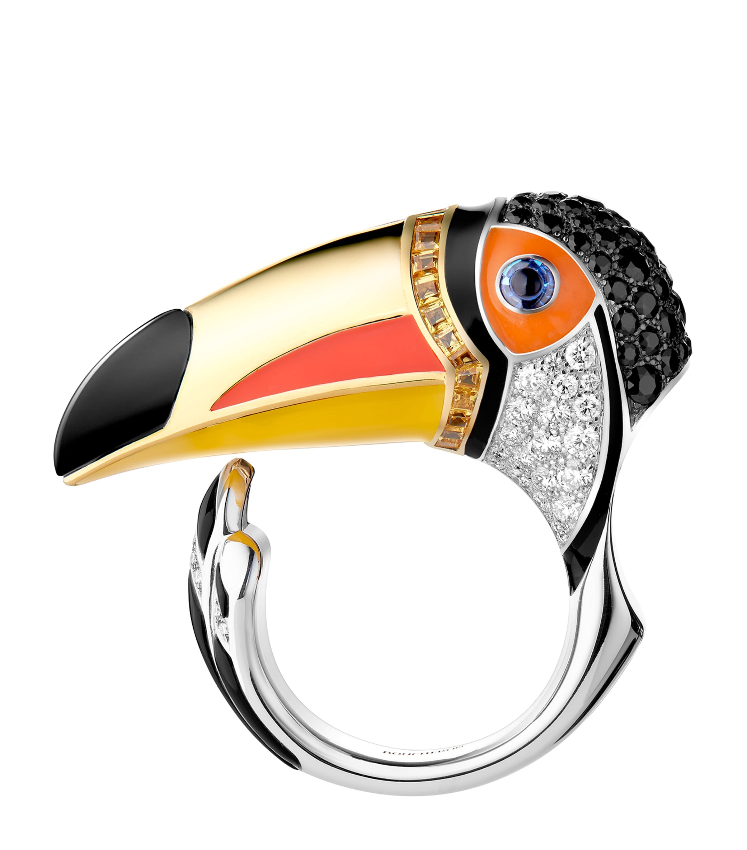 White Gold, Yellow Gold and Diamond Animaux de Collection Toucan Ring MULTI Image 2
