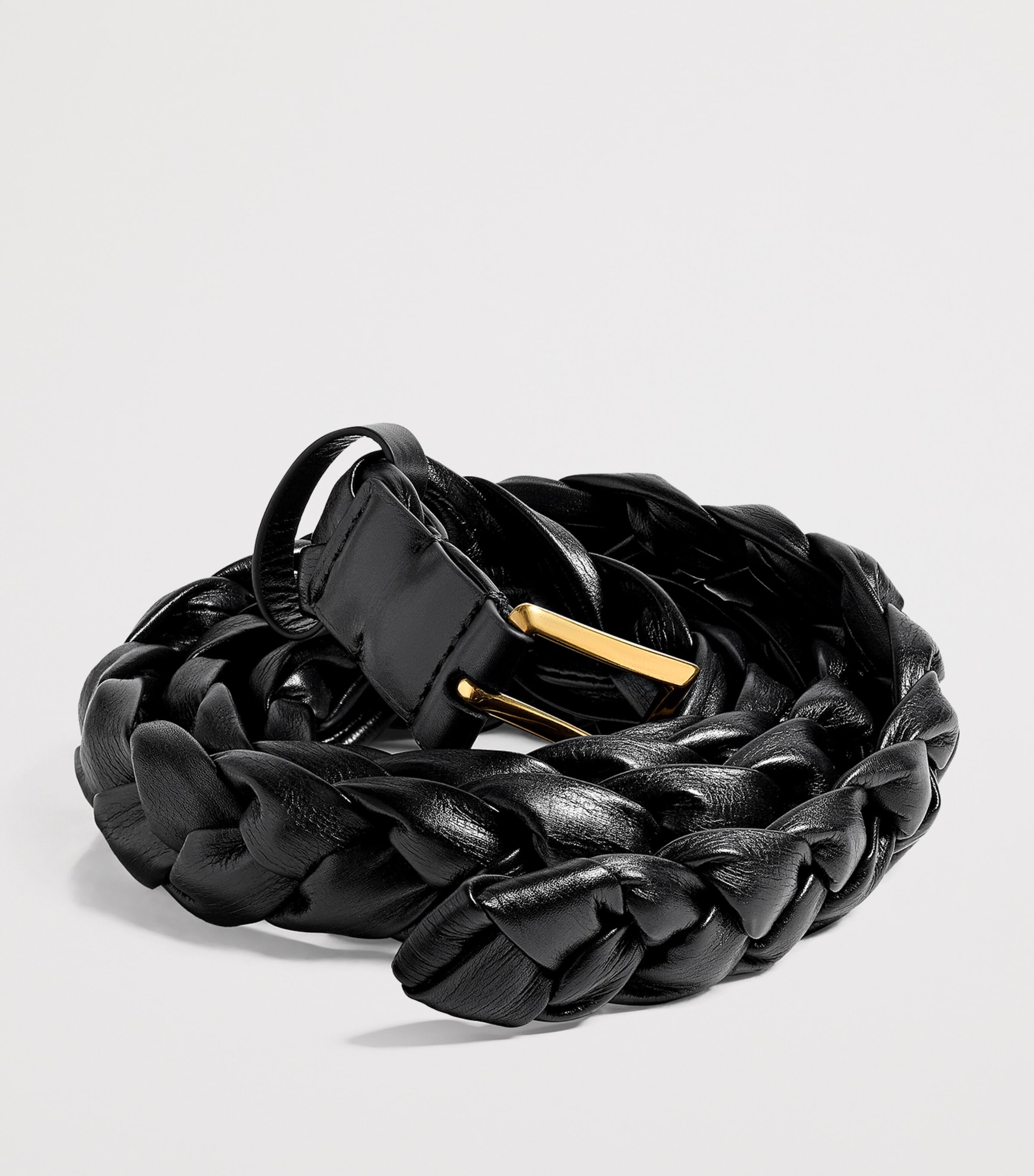 Bottega Veneta Leather Intreccio Solo Belt Image 2