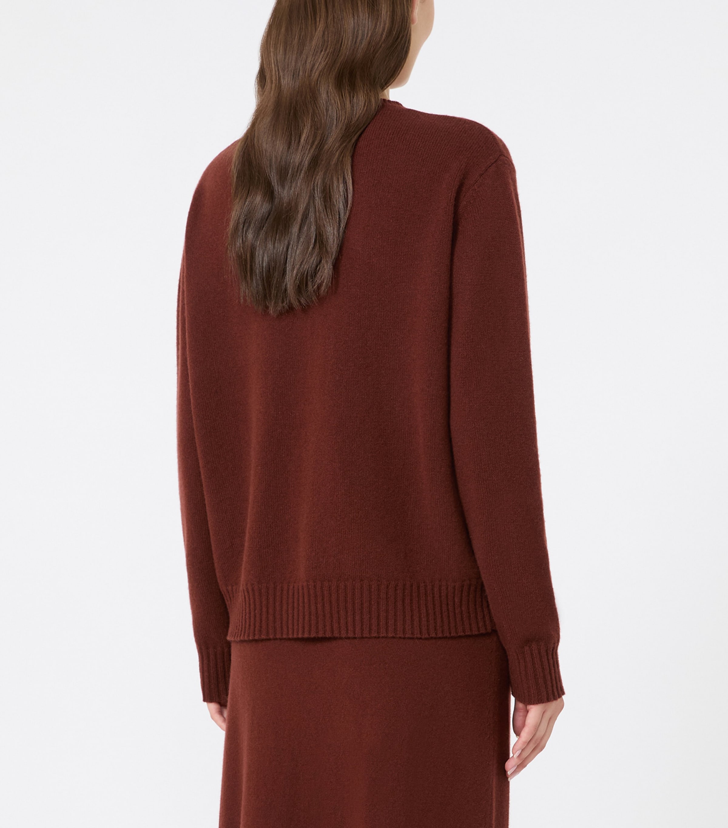 Max Mara Womens Cashmere Crew-Neck Sweater Rust Image 4