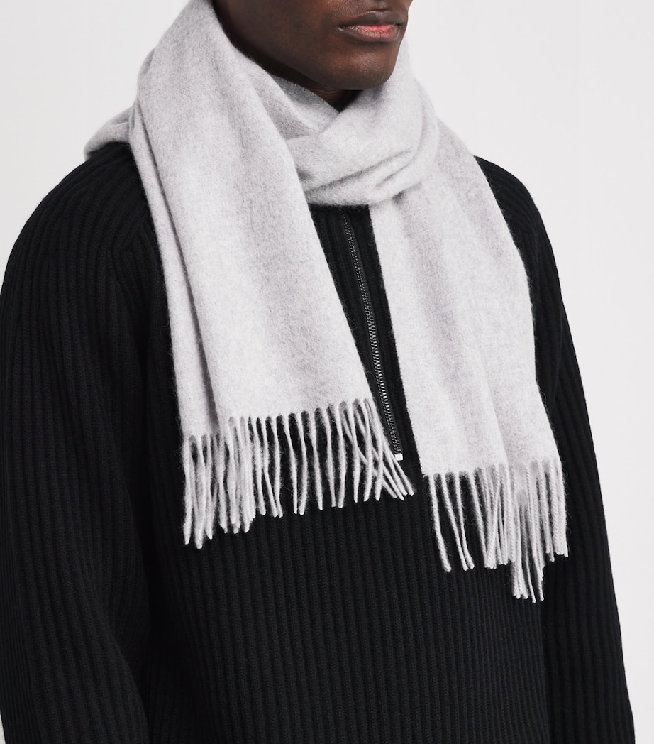 Cashmere Woven Scarf GREY Image 4