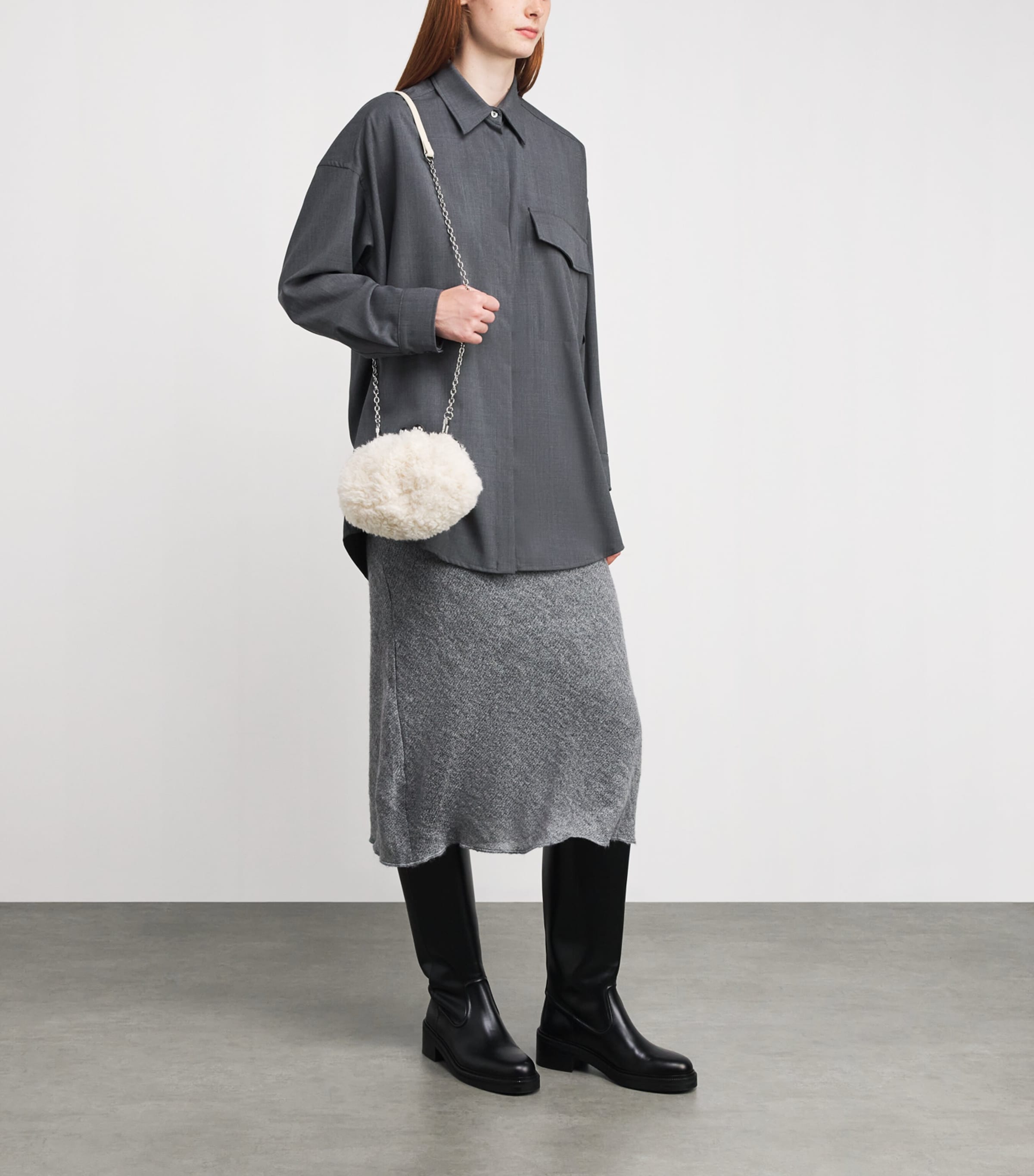 Wool-Blend Shirt MELANGE GREY Image 2