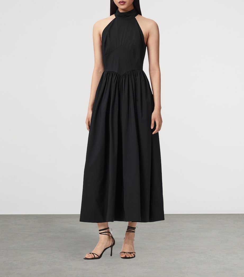 AllSaints Womens Halterneck Arora Maxi Dress Black Image 2