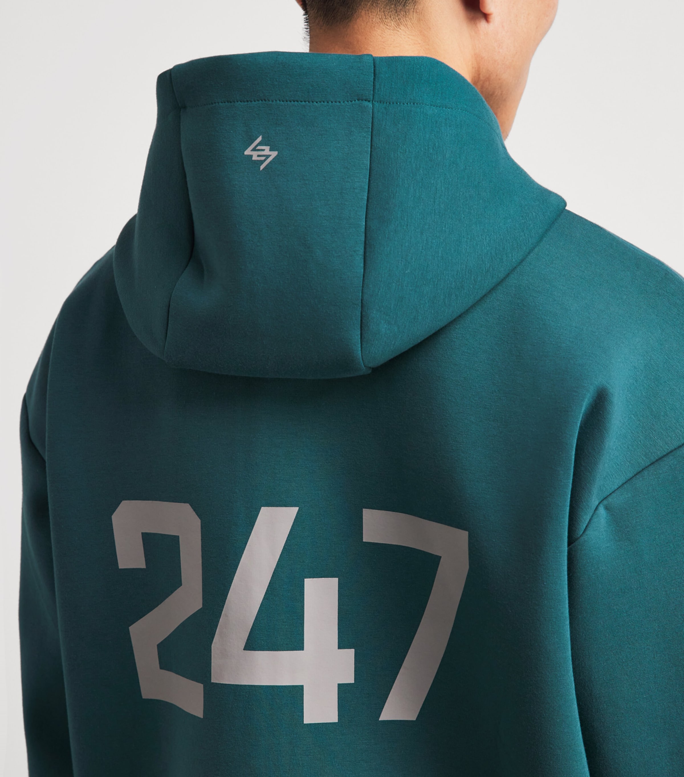 Represent 247 Mens 247 Numbers Zip-Up Hoodie Teal Image 3