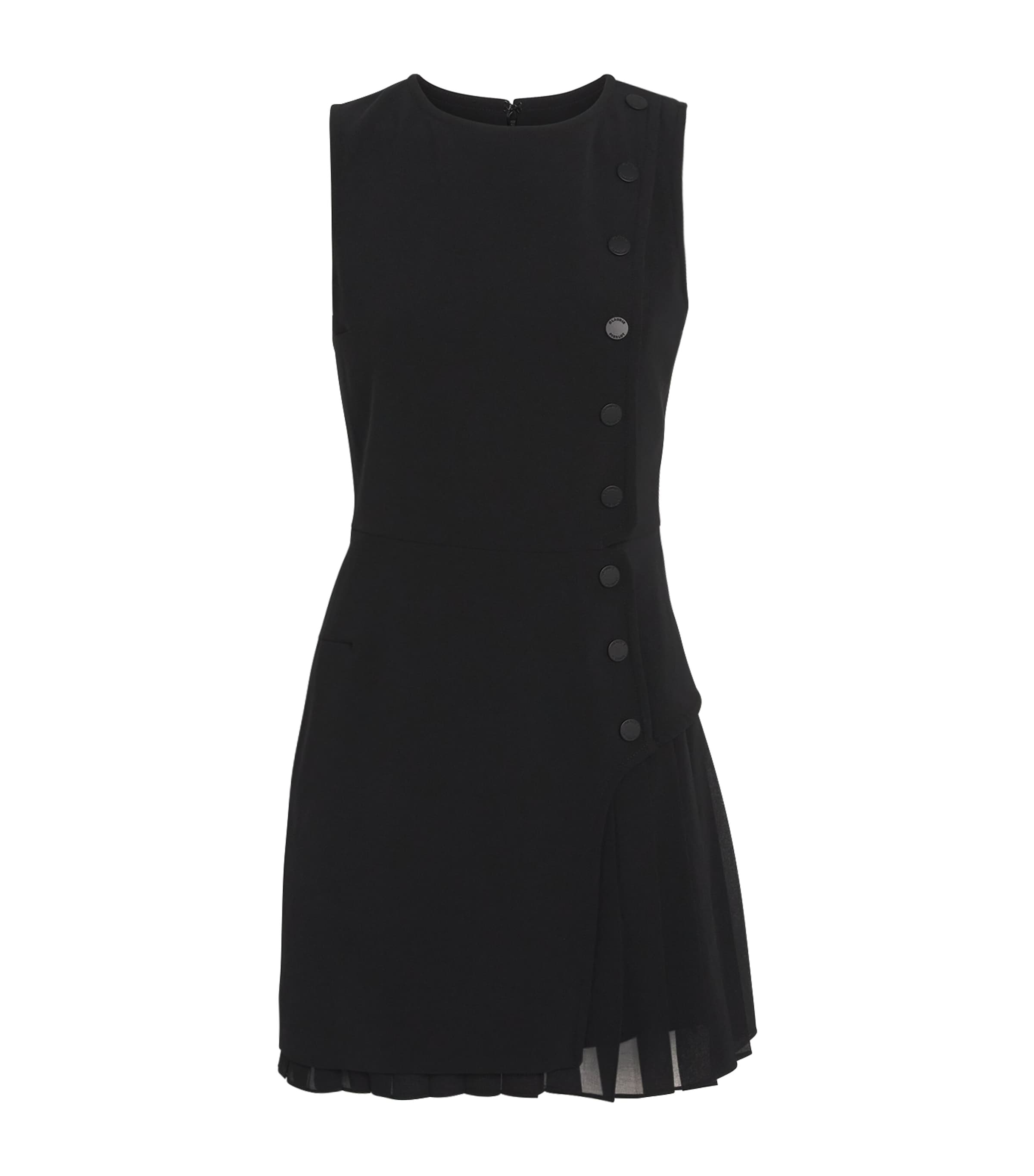 Claudie Pierlot Womens Black Sleeveless Pleated-skirt Stretch-woven Mini Dress In Black