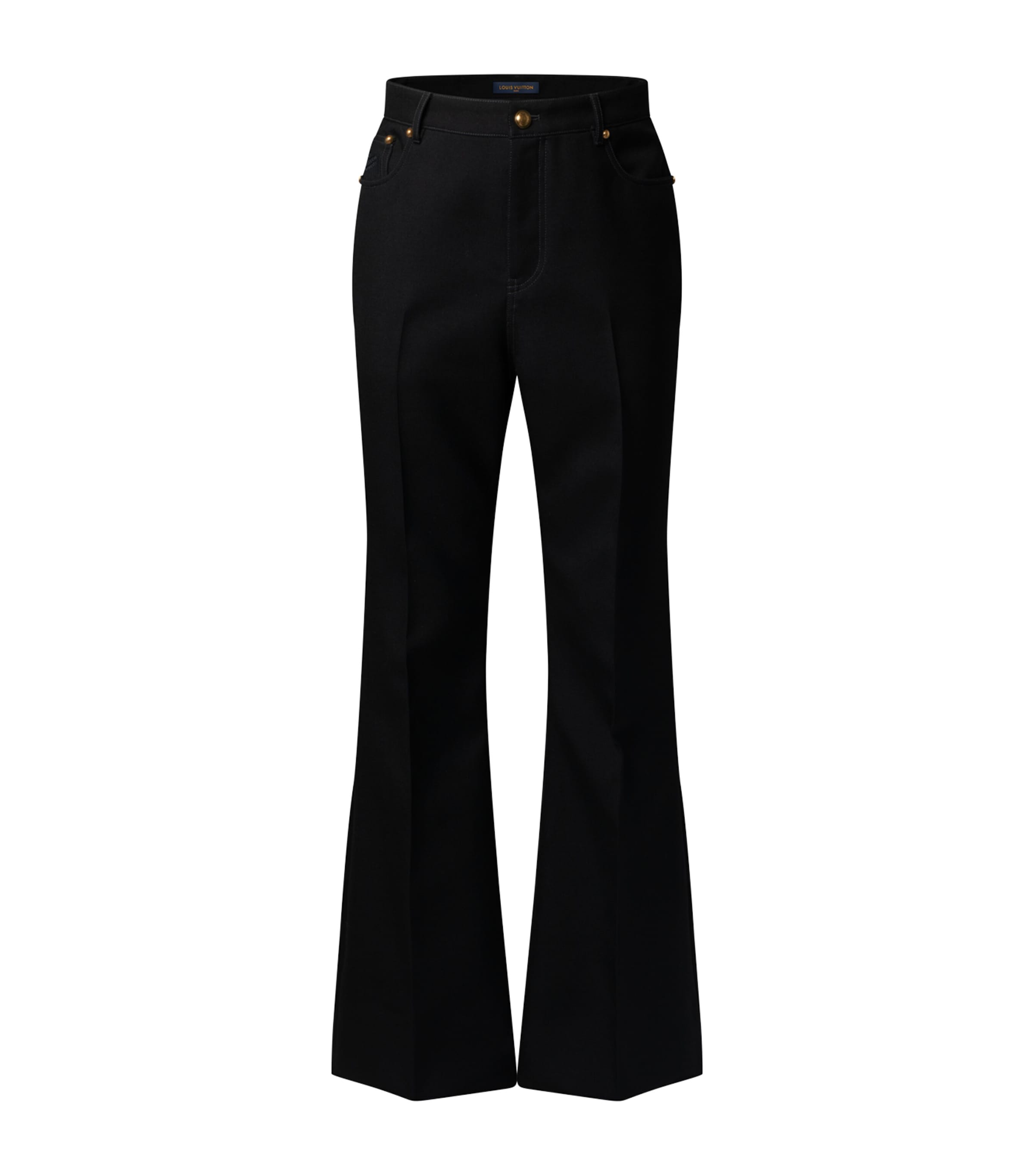 Wool-Mohair Flared Tailored Trousers BLACK Image 1