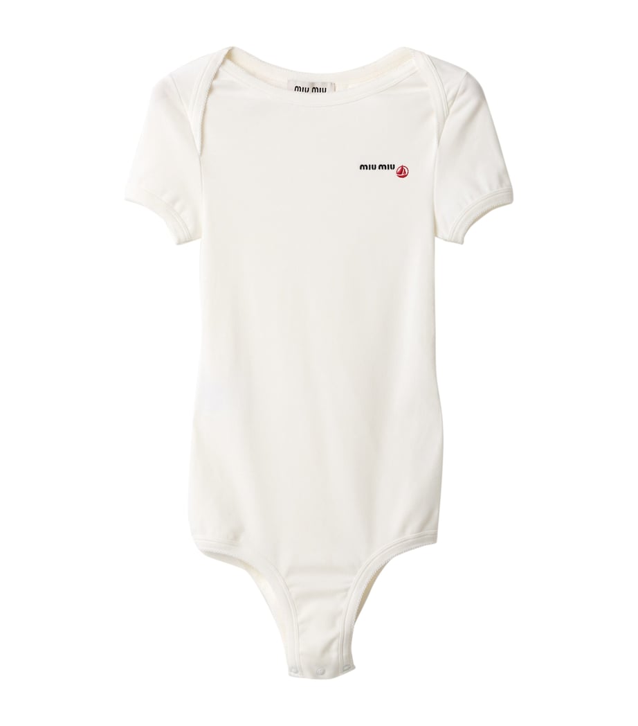 x Petit Bateau Slim Logo Bodysuit F0009 Image 1
