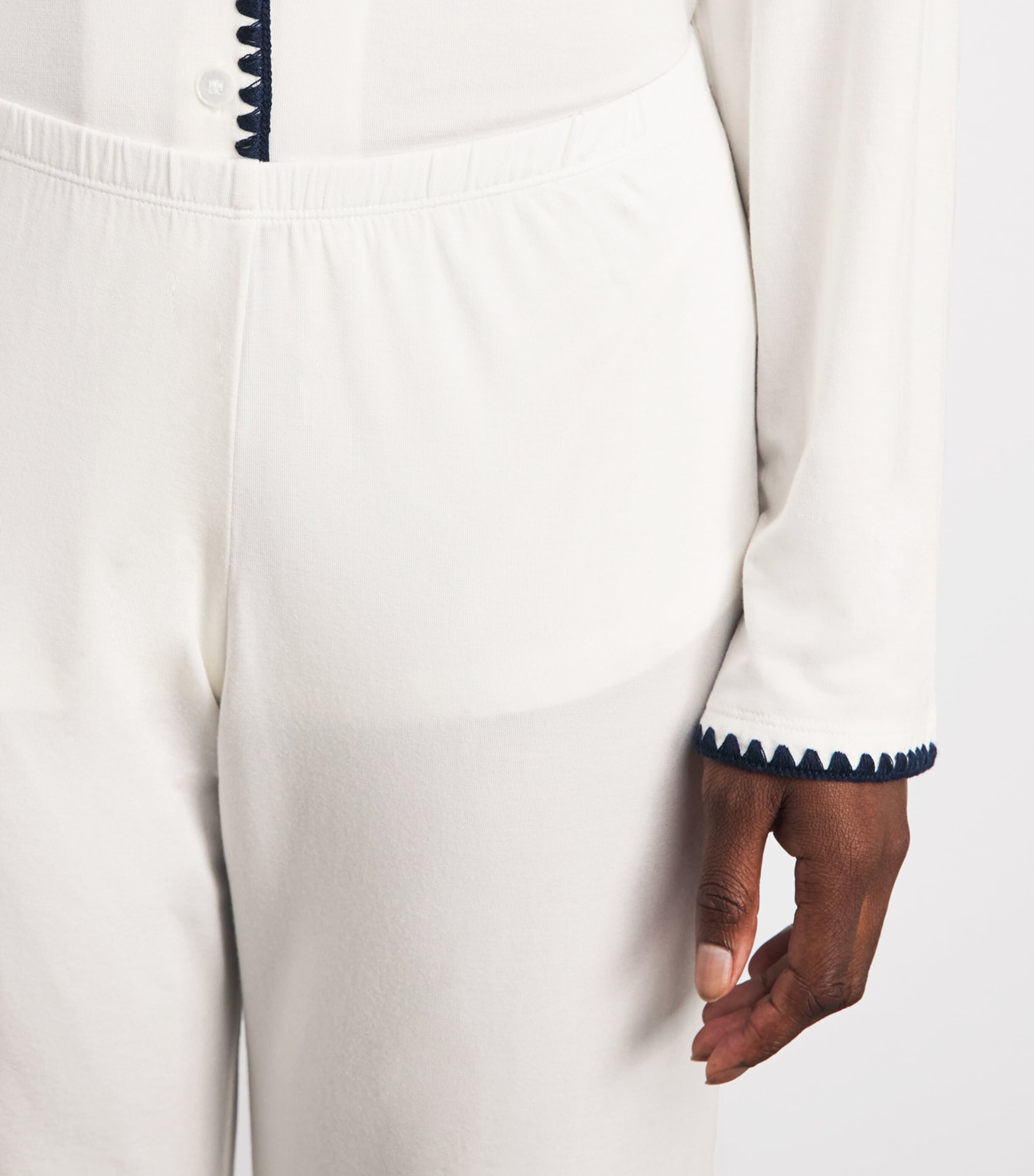 Eberjey Womens Frida Long Pyjama Set Ivory/navy Image 5