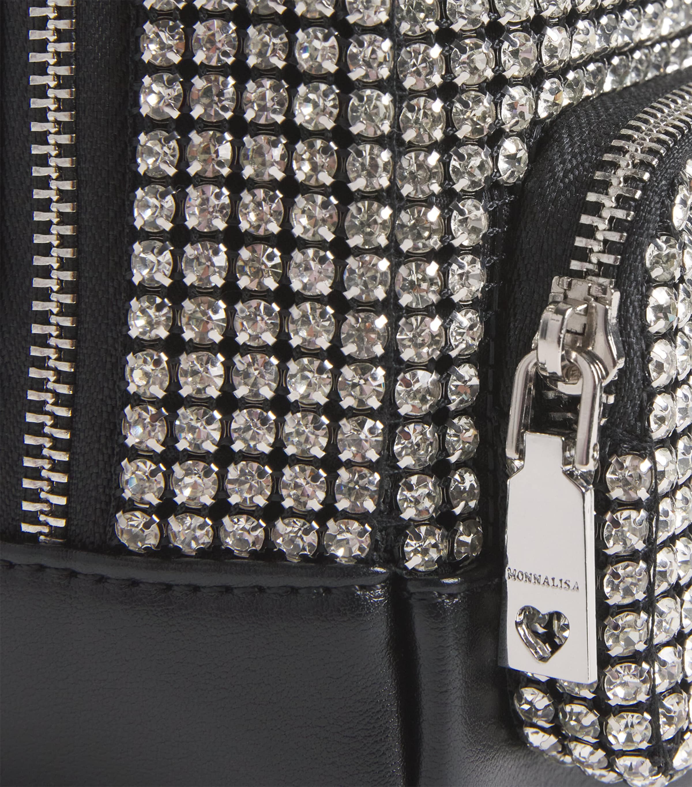 Monnalisa Rhinestone Backpack Nero Image 3
